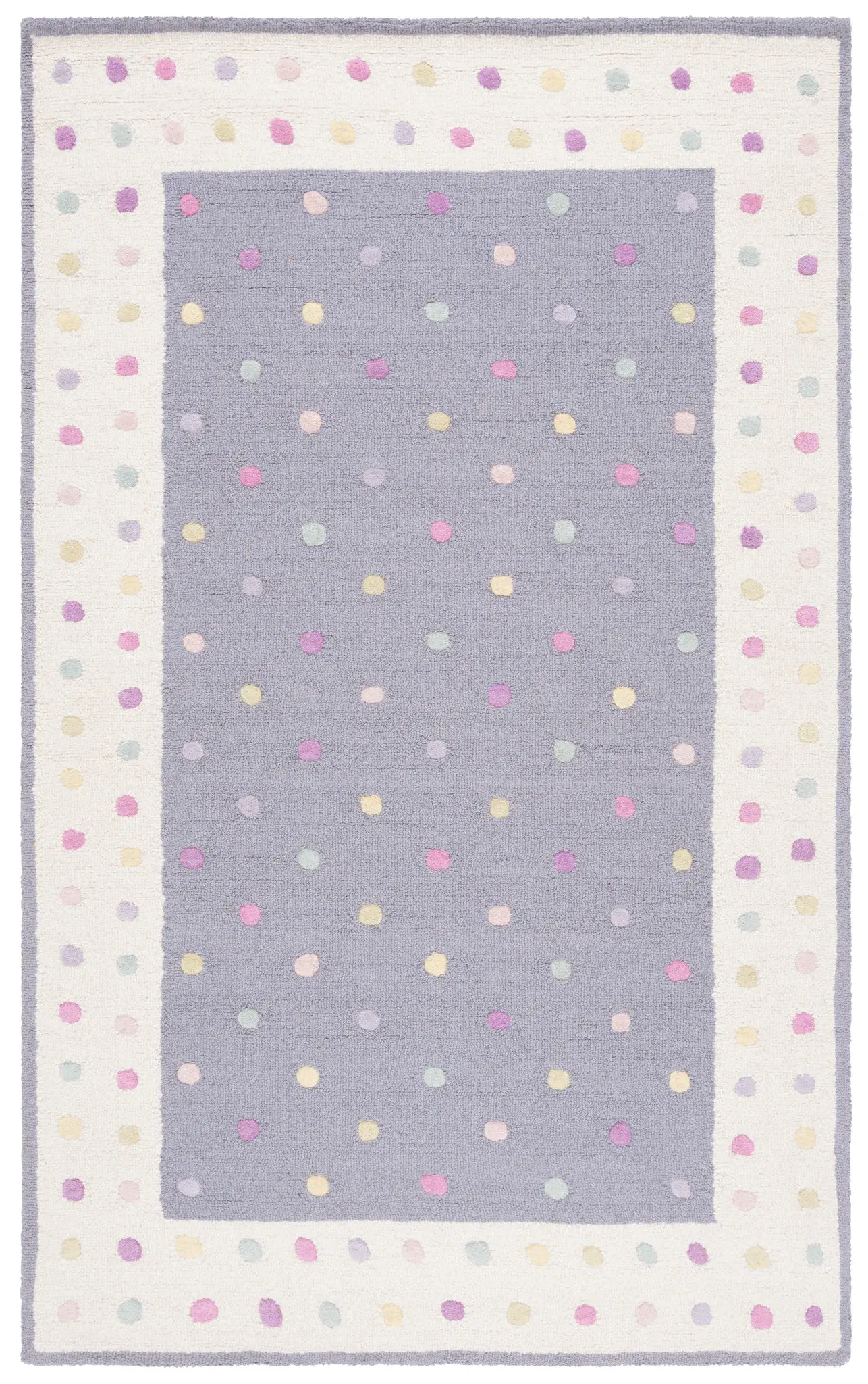 Safavieh Kids Polka Dot Border Hand-Tufted Wool Rug