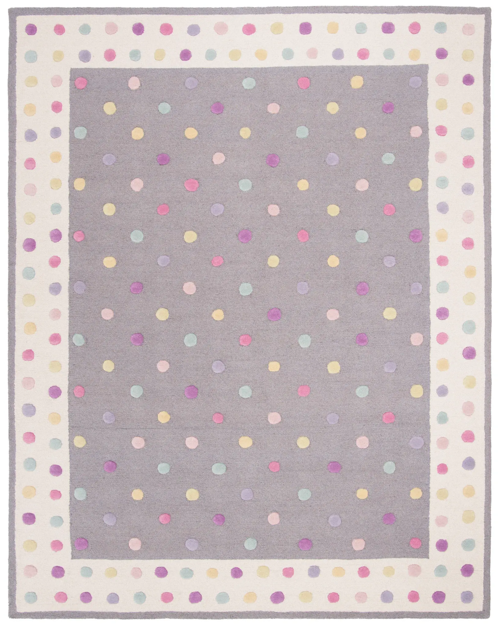 Safavieh Kids Polka Dot Border Hand-Tufted Wool Rug