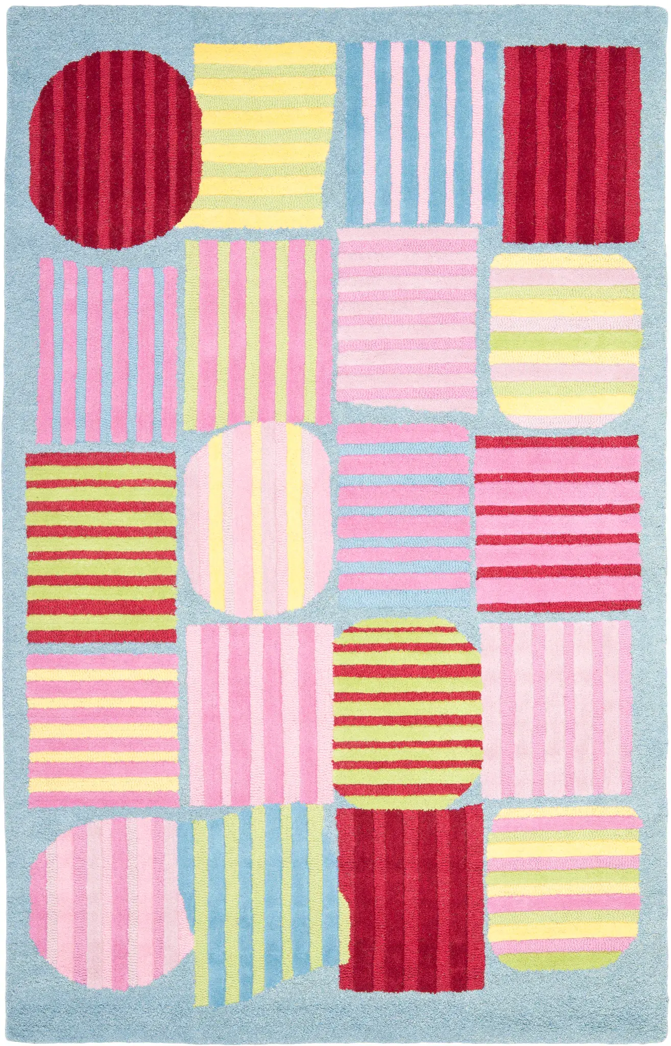 Safavieh Kids Striped Patchwork Hand-Tufted Wool Rug