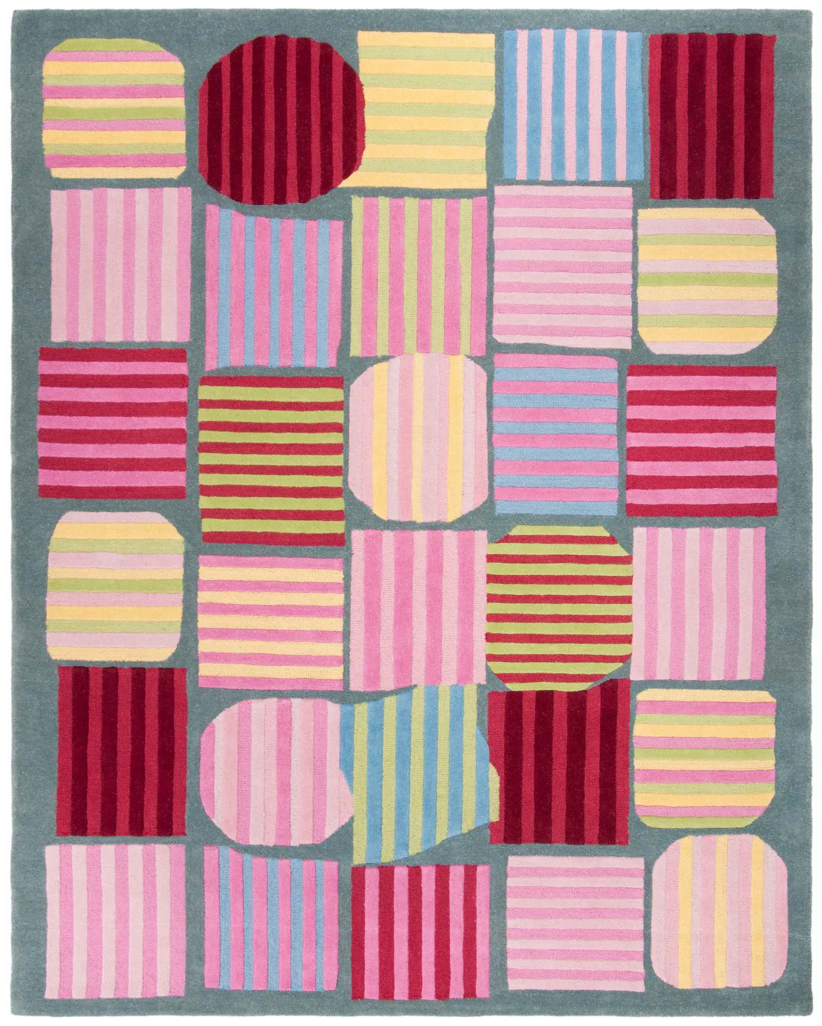 Safavieh Kids Striped Patchwork Hand-Tufted Wool Rug