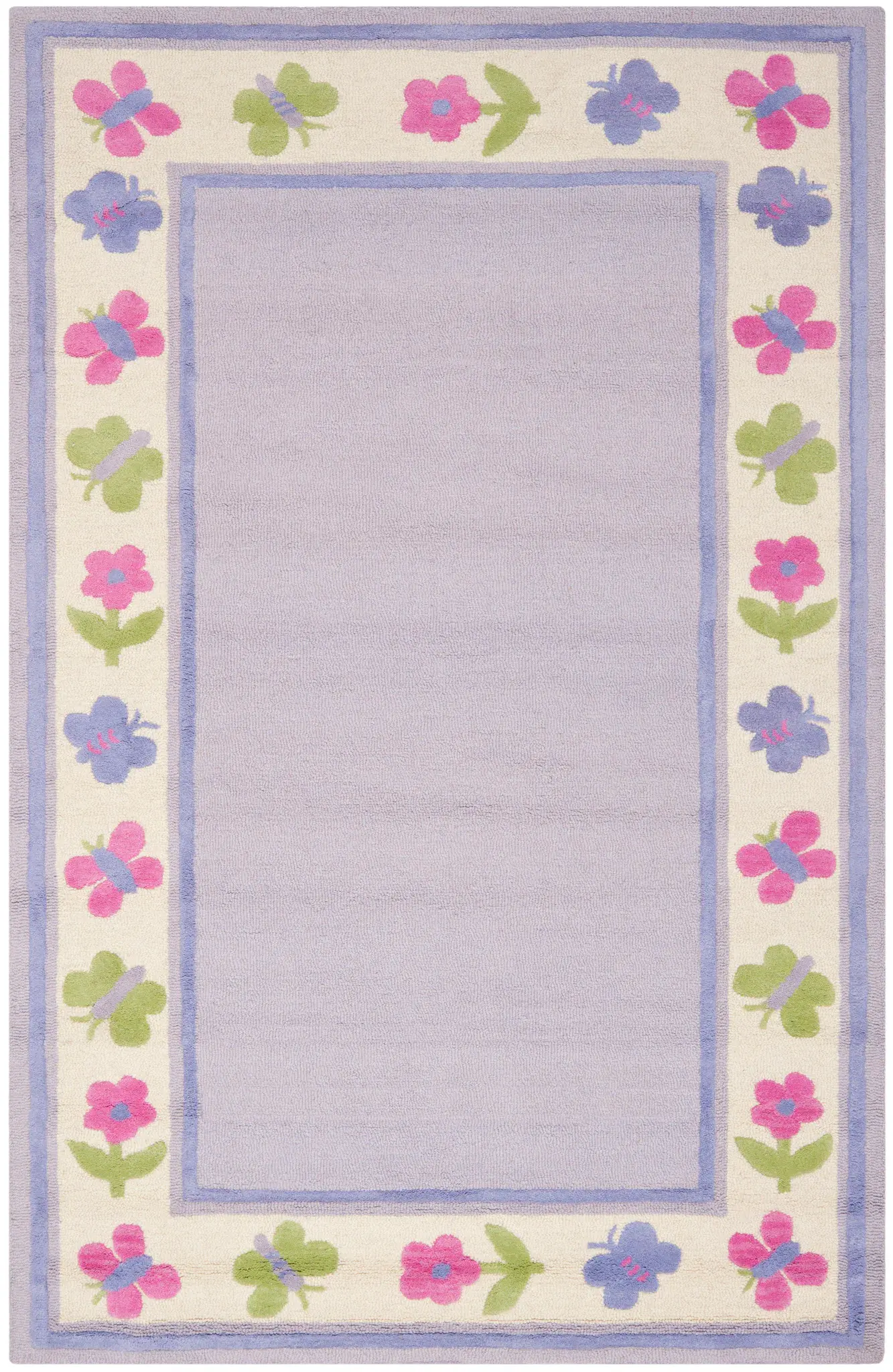 Safavieh Kids Butterfly Border Hand-Tufted Wool Rug