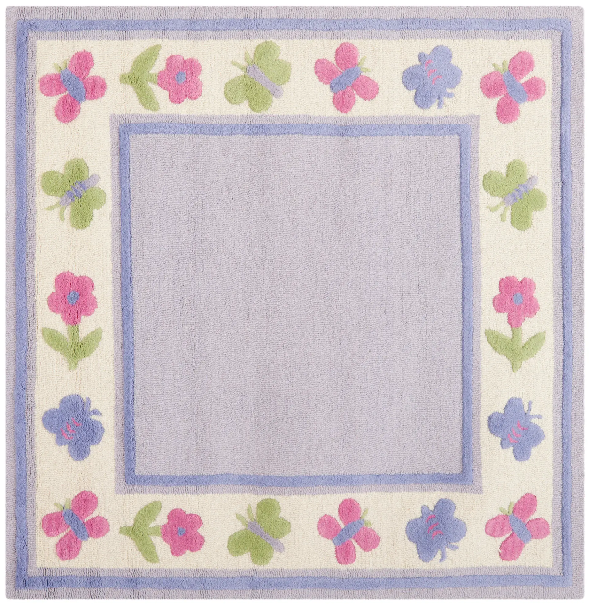 Safavieh Kids Butterfly Border Hand-Tufted Wool Rug