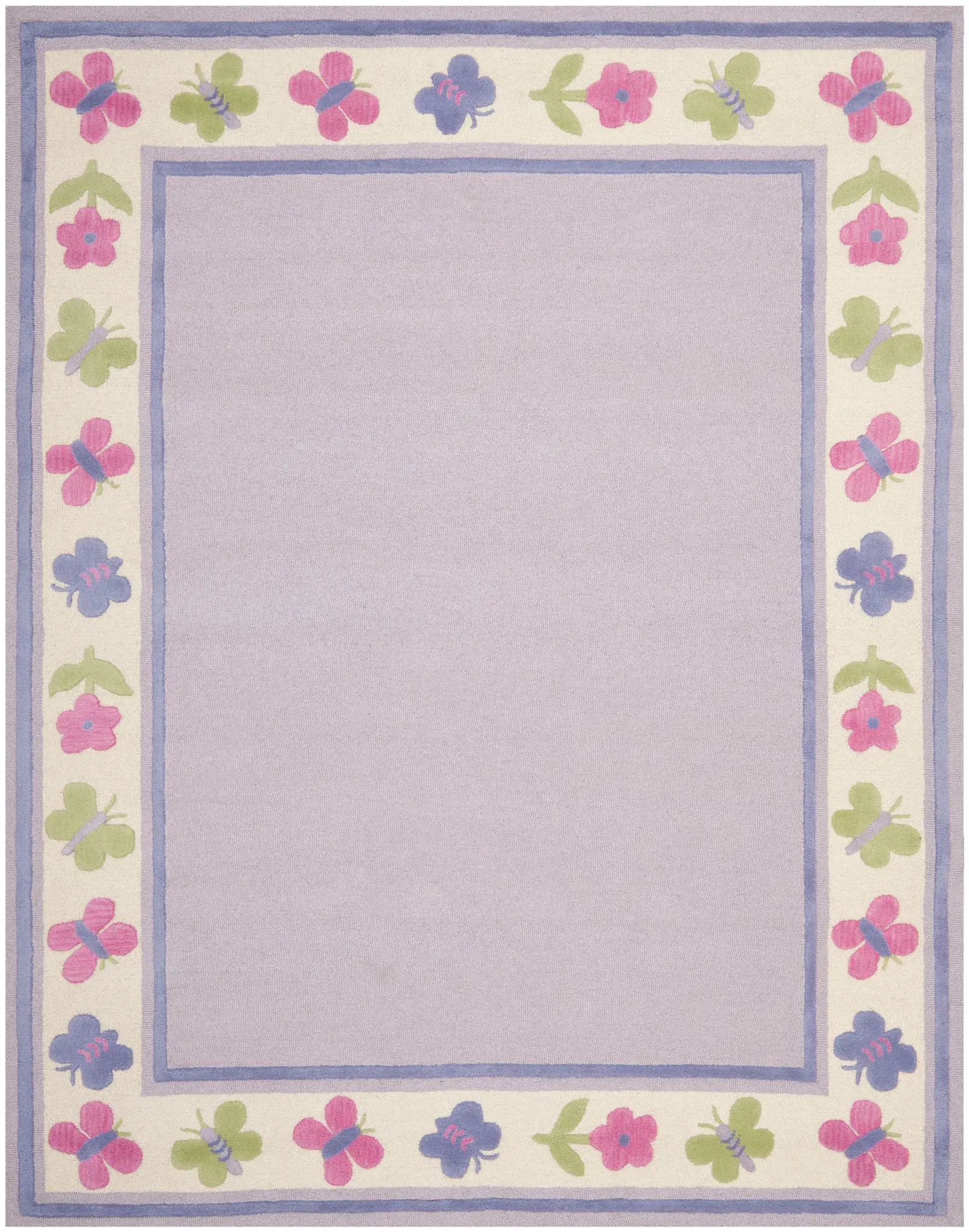 Safavieh Kids Butterfly Border Hand-Tufted Wool Rug