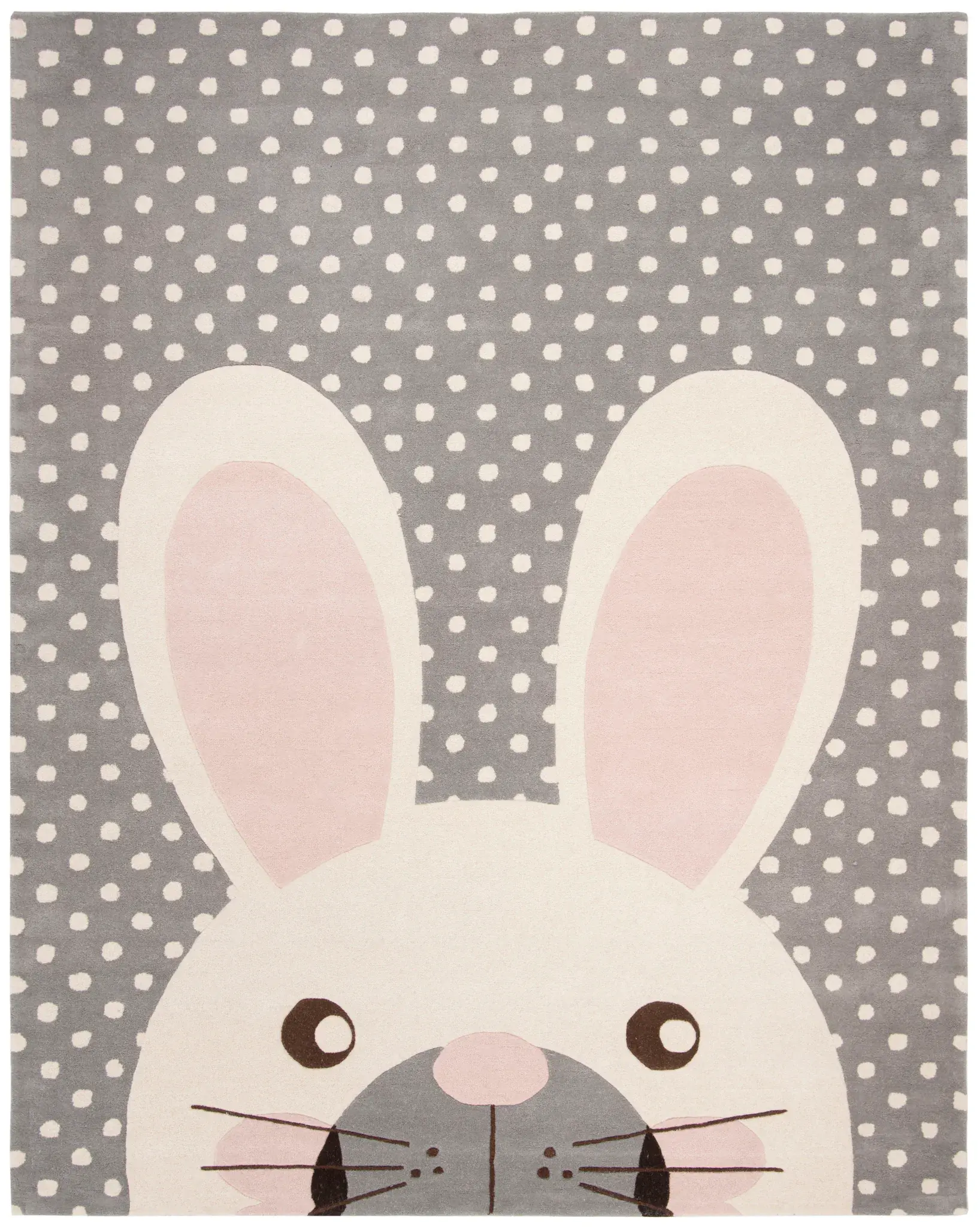 Safavieh Kids Rabbit And Polka Dot Hand-Tufted Wool Rug
