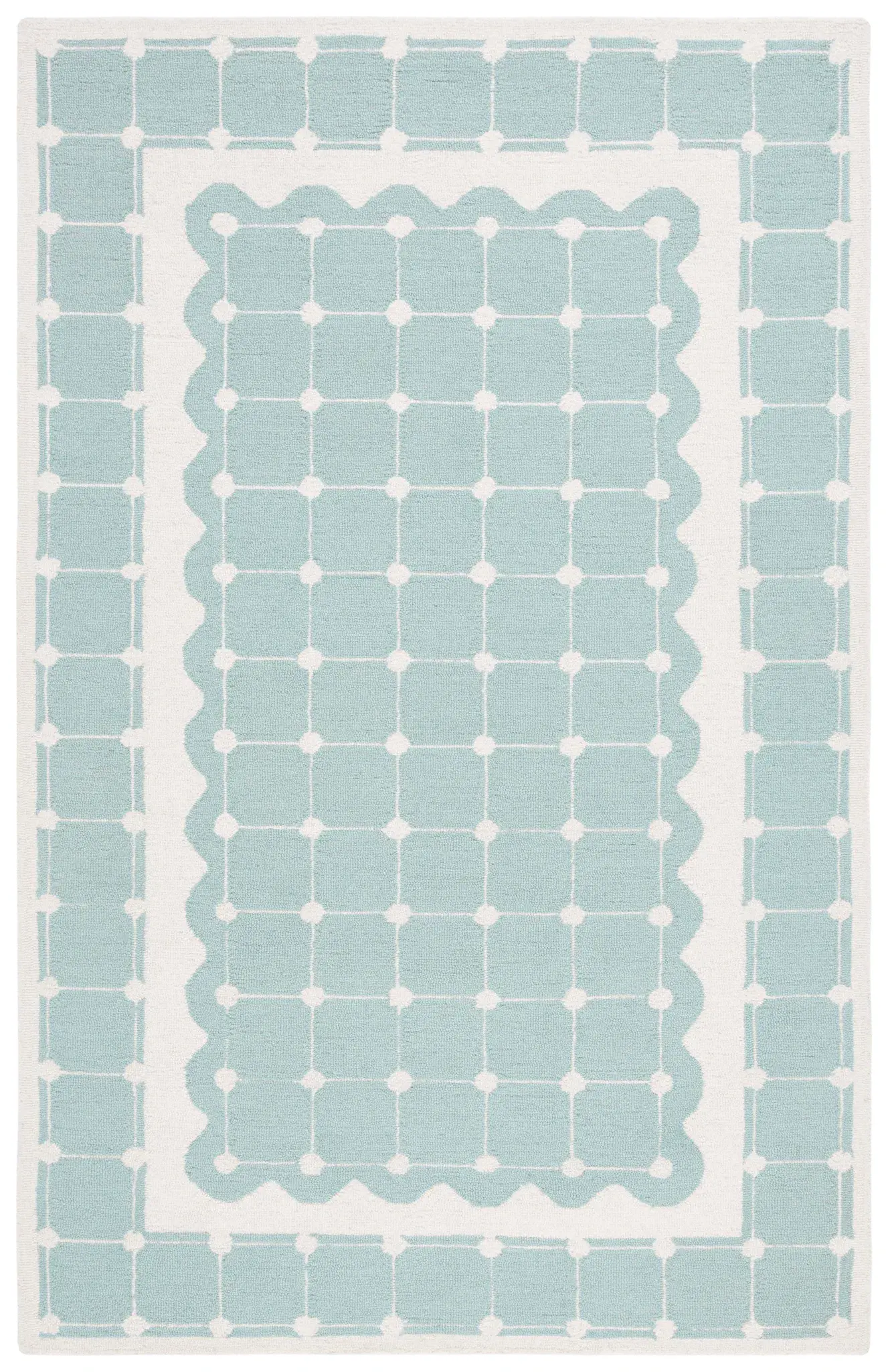 Safavieh Kids Scalloped Grid Hand-Tufted Wool Rug