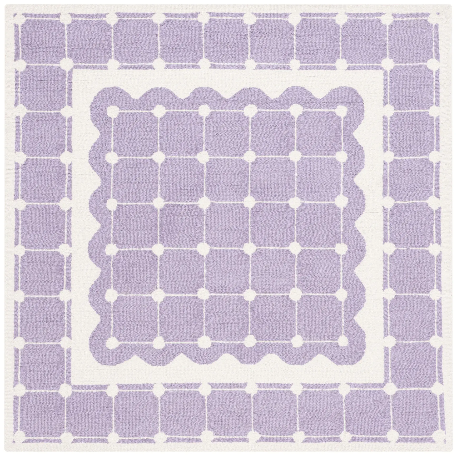 Safavieh Kids Scalloped Grid Hand-Tufted Wool Rug