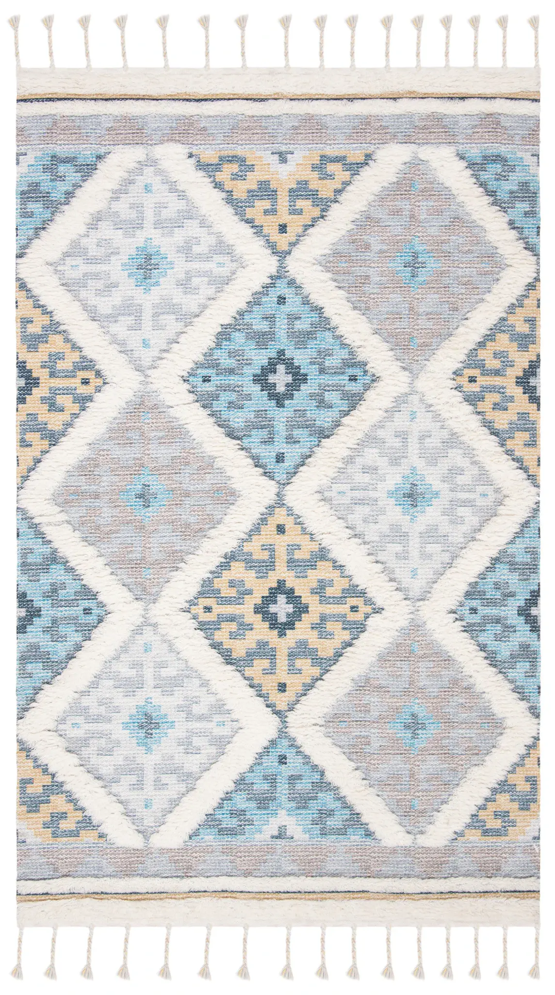 Saffron Diamond Lattice Hand-Loomed Wool Rug