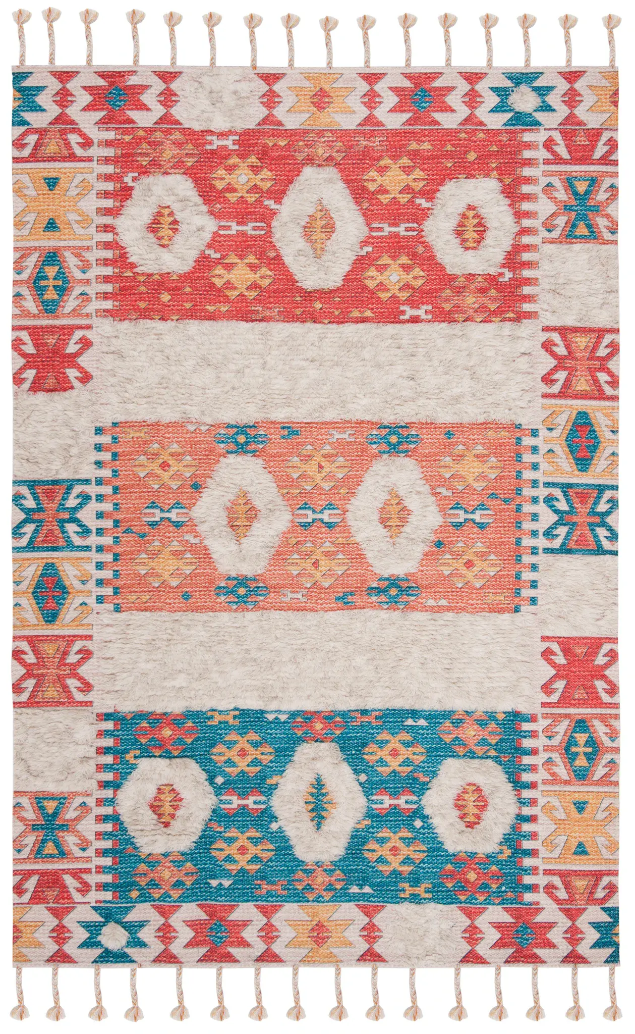 Saffron Tribal Banded Hand-Loomed Wool Rug