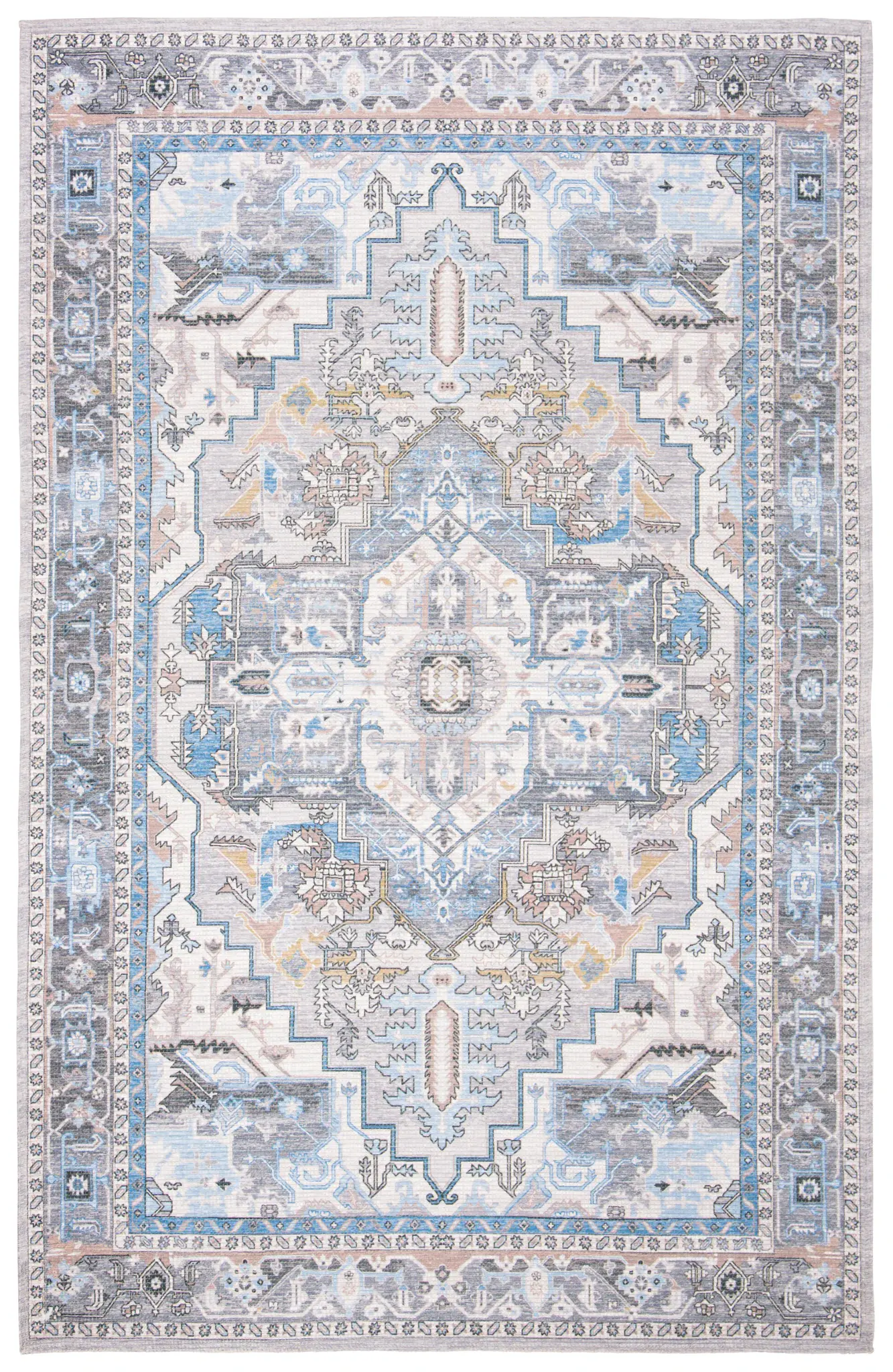 Saffron Geometric Medallion Rug