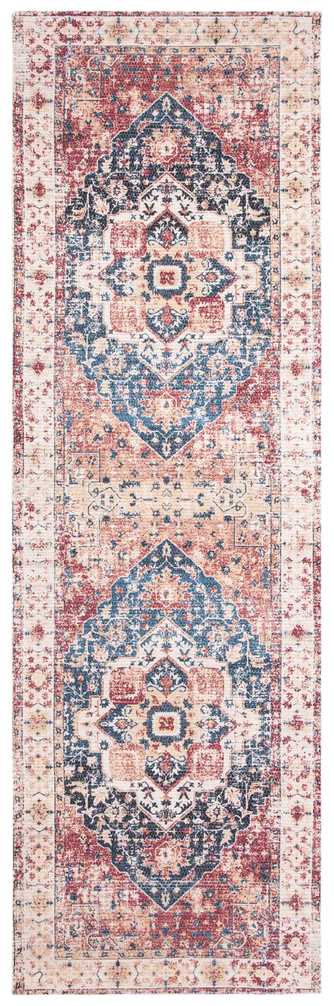 Saffron Distressed Medallion Hand-Loomed Rug