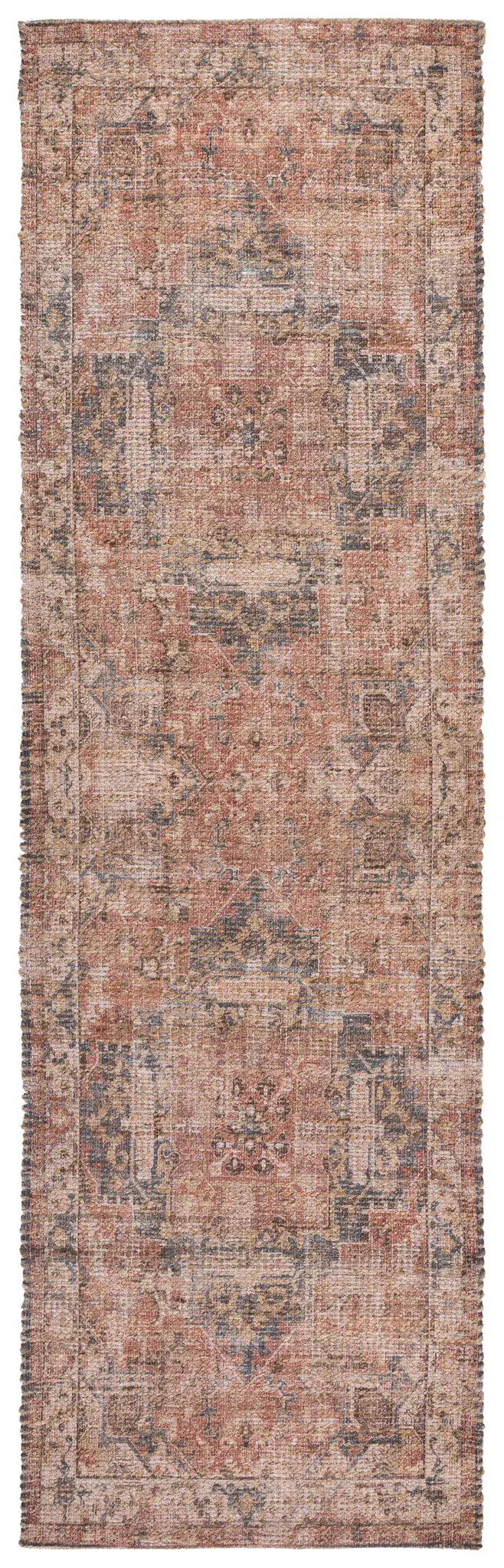 Saffron Distressed Medallion Hand-Woven Jute Rug
