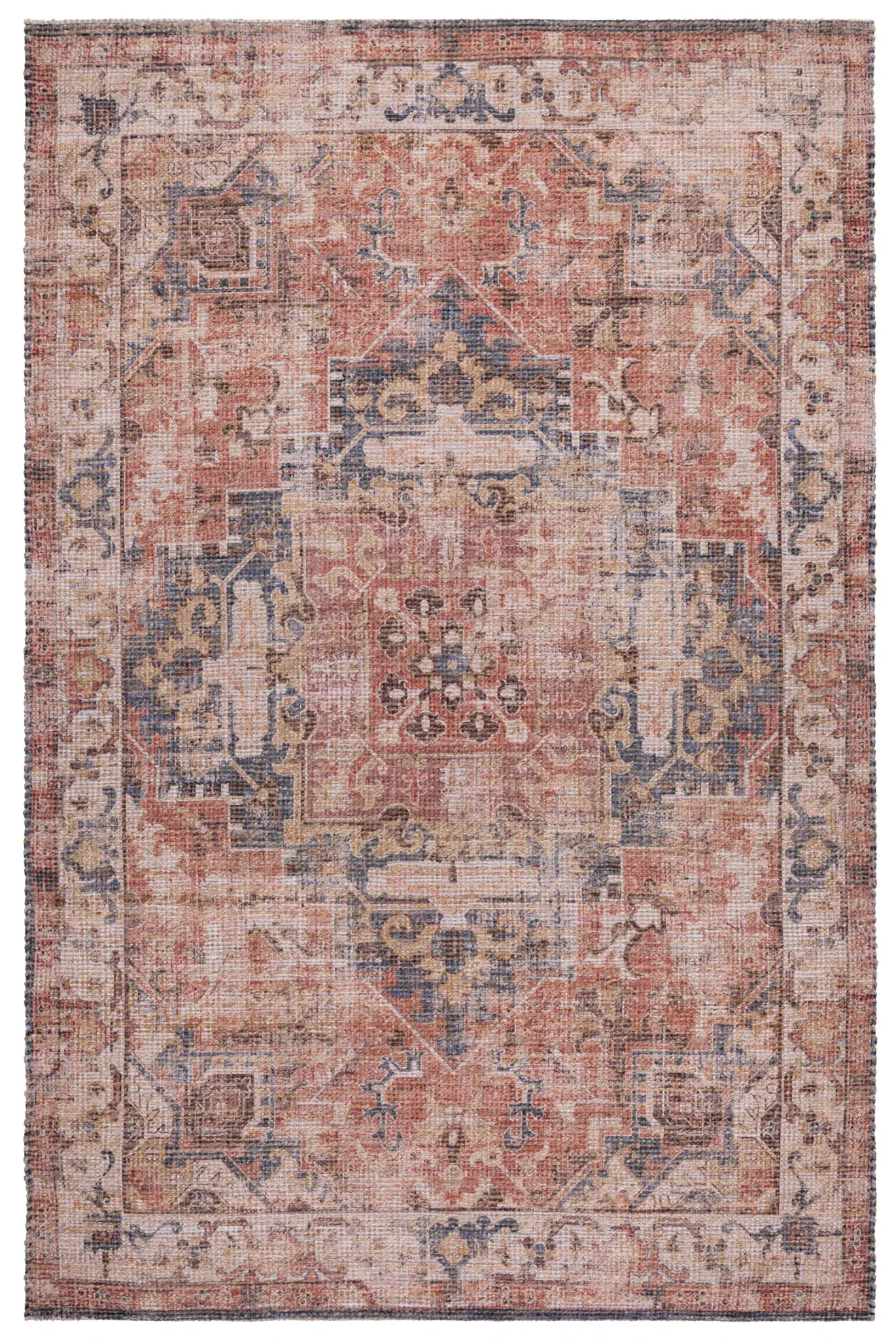 Saffron Distressed Medallion Hand-Woven Jute Rug