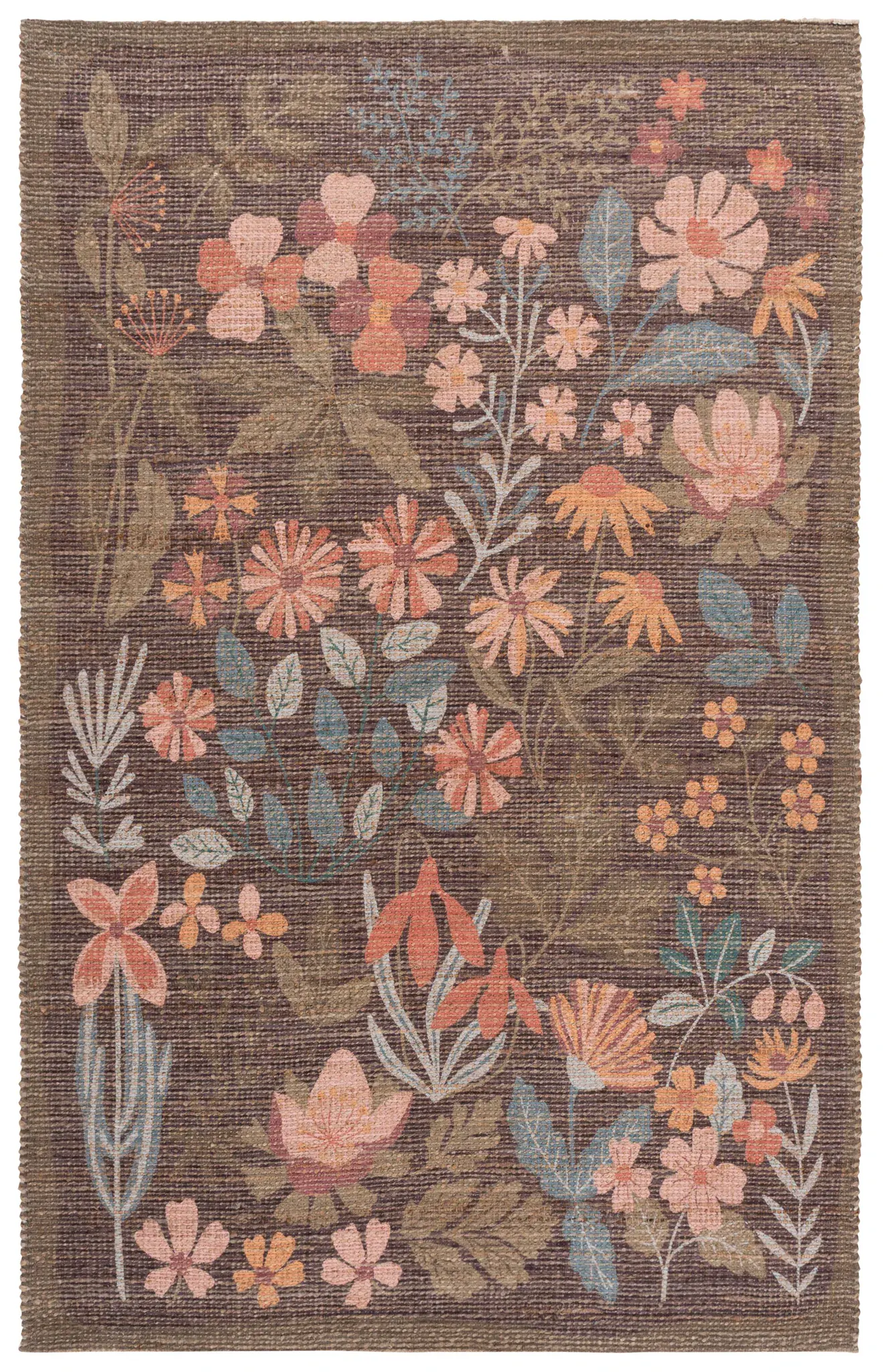 Saffron Wildflower Hand-Woven Jute Rug