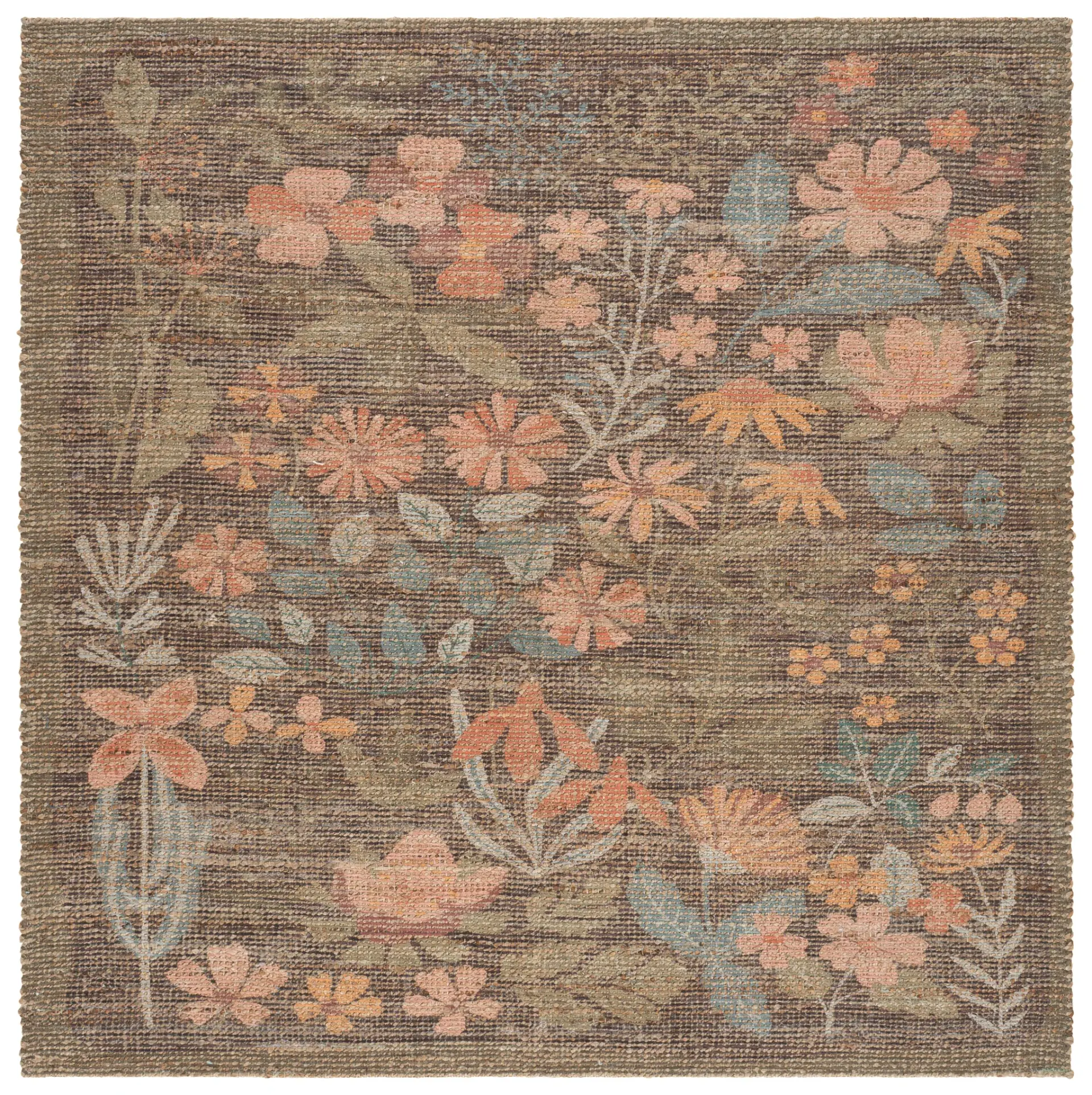 Saffron Wildflower Hand-Woven Jute Rug
