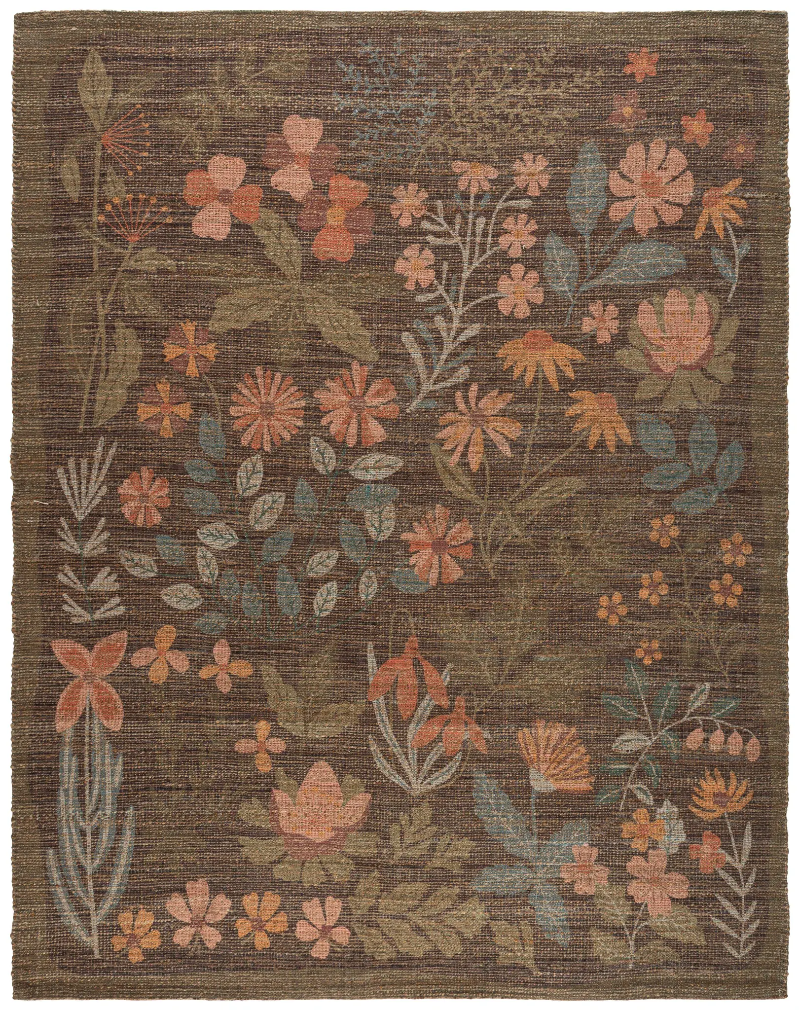 Saffron Wildflower Hand-Woven Jute Rug