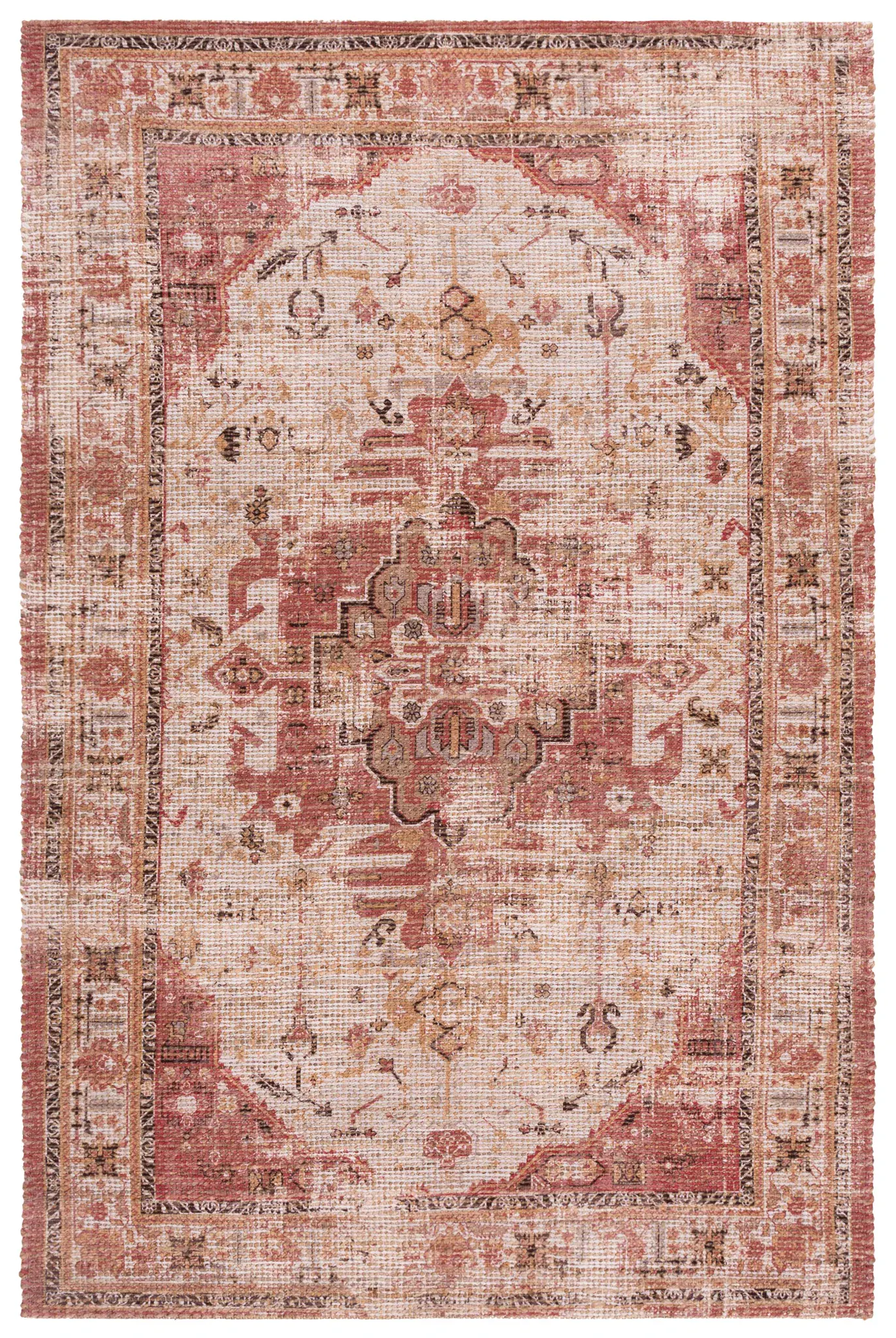 Saffron Vintage Elongated Medallion Hand-Woven Rug