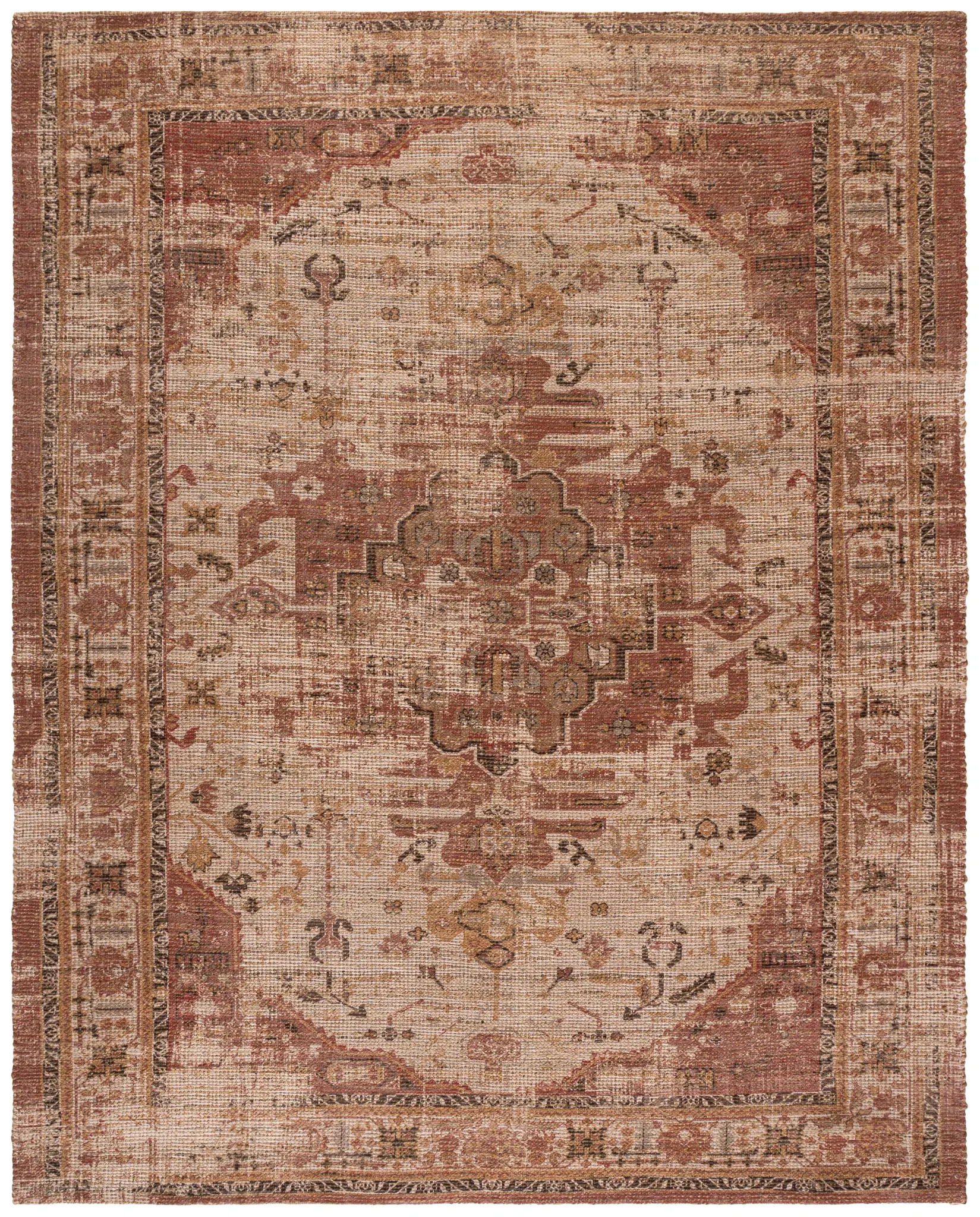 Saffron Vintage Elongated Medallion Hand-Woven Rug