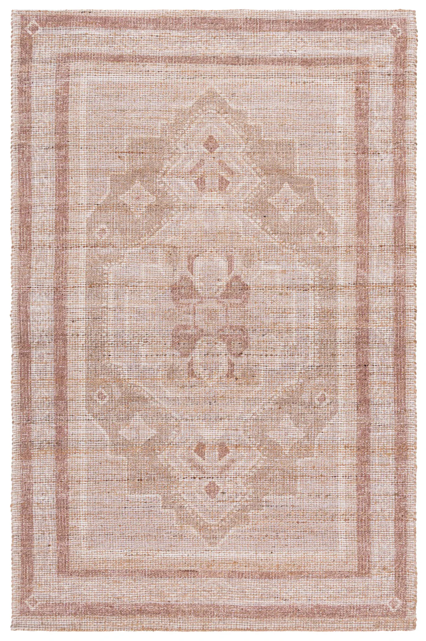 Saffron Geometric Medallion Hand-Woven Jute Rug
