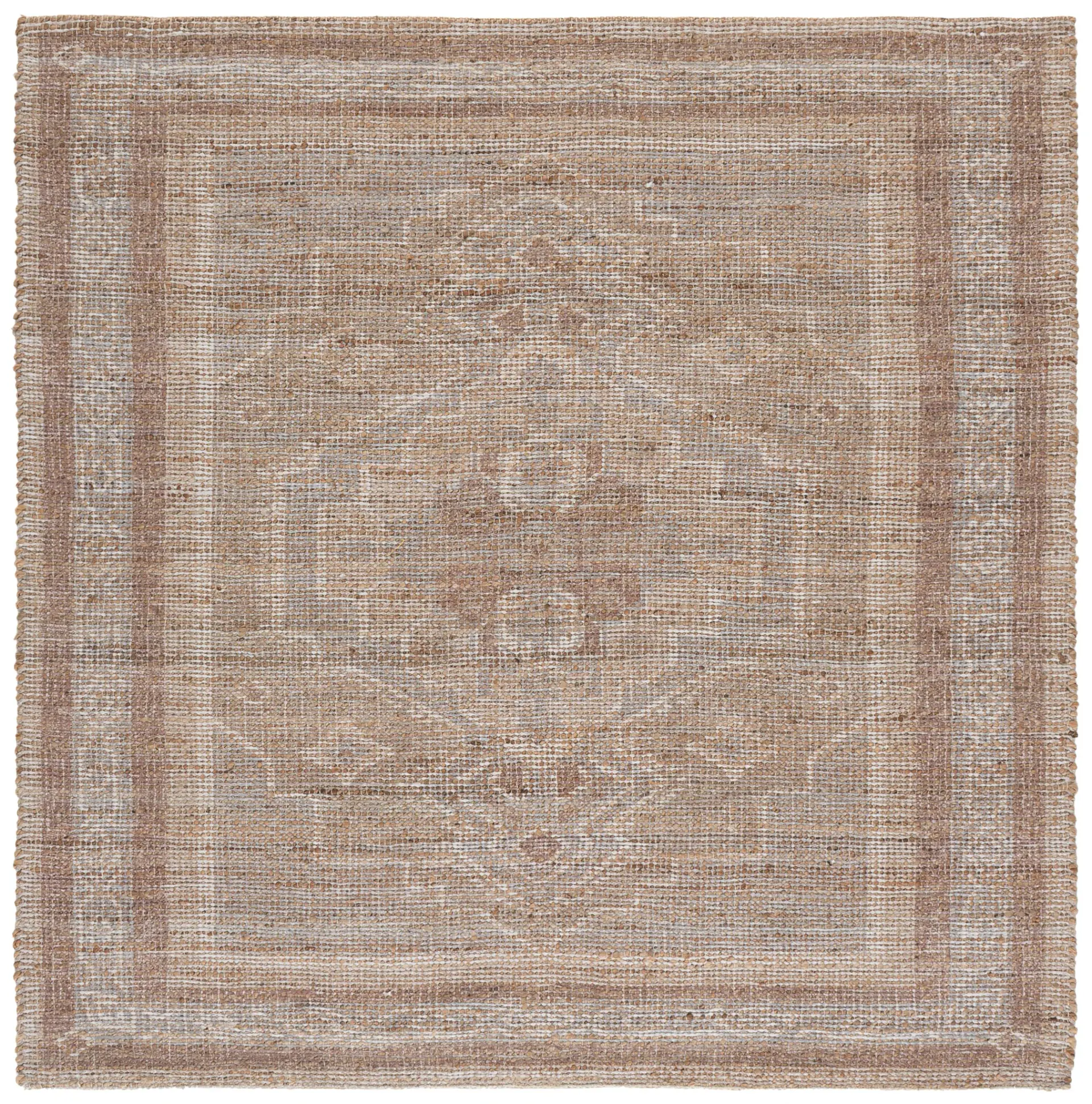 Saffron Geometric Medallion Hand-Woven Jute Rug