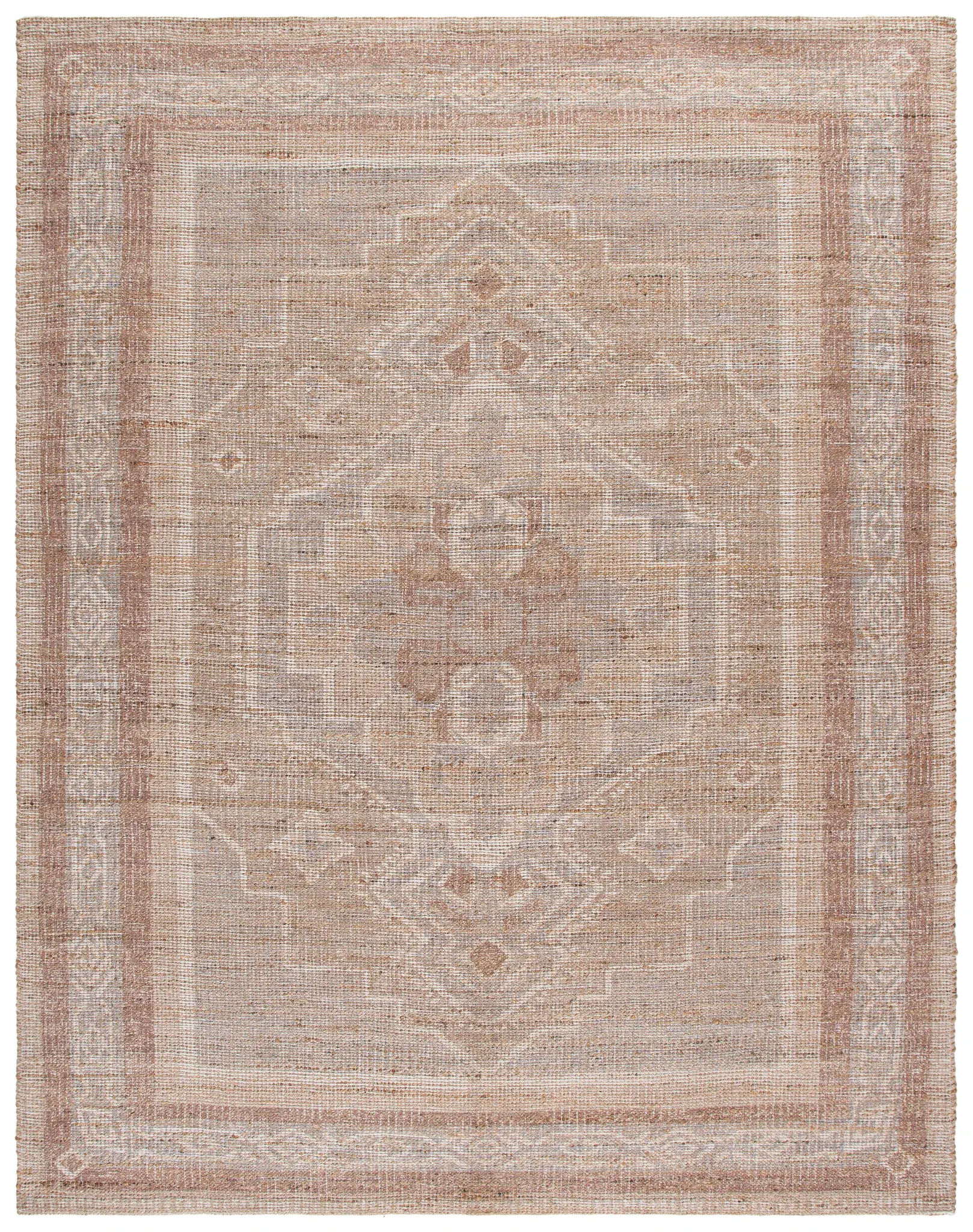 Saffron Geometric Medallion Hand-Woven Jute Rug
