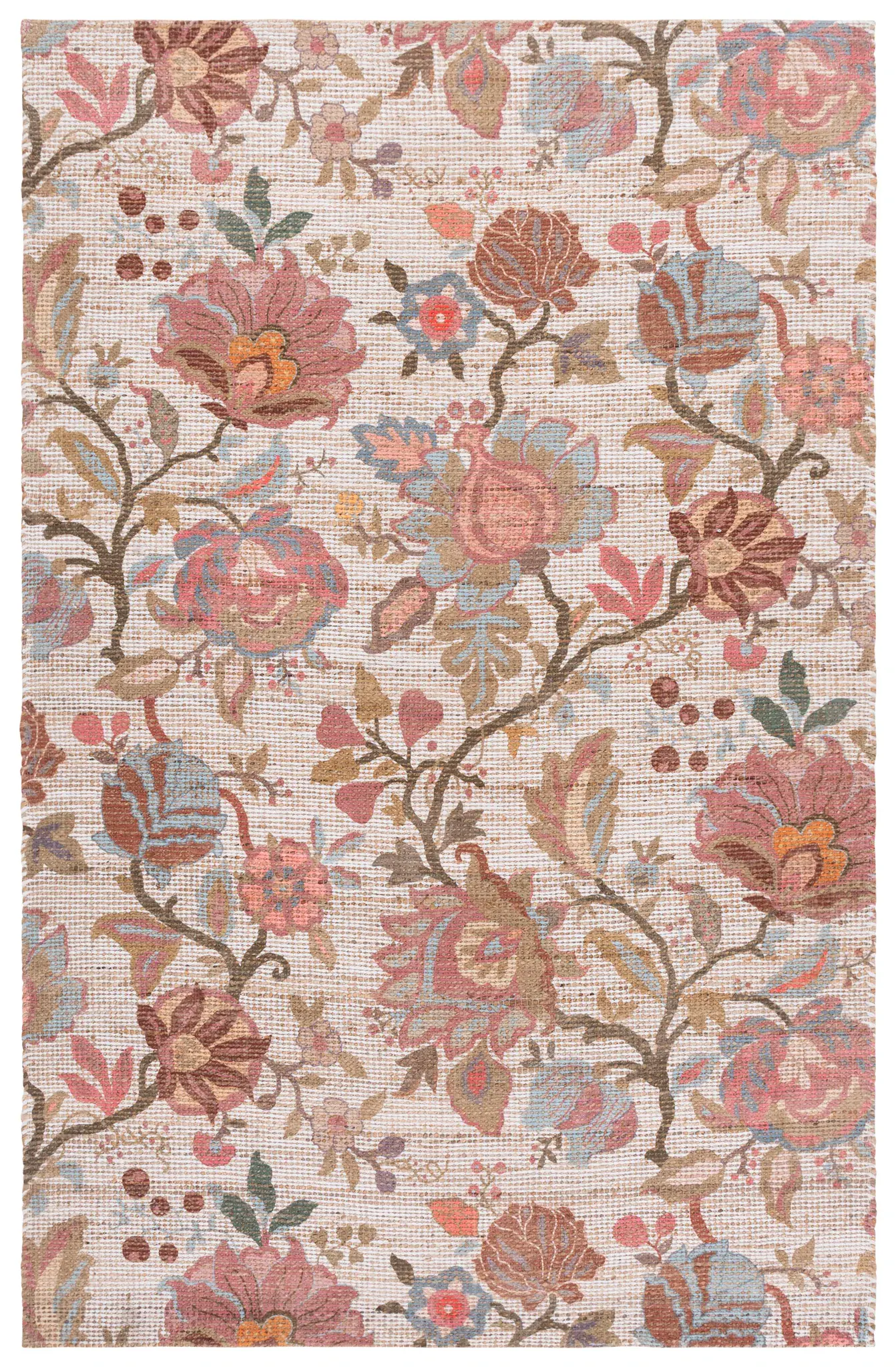 Saffron Floral Vine Hand-Woven Rug