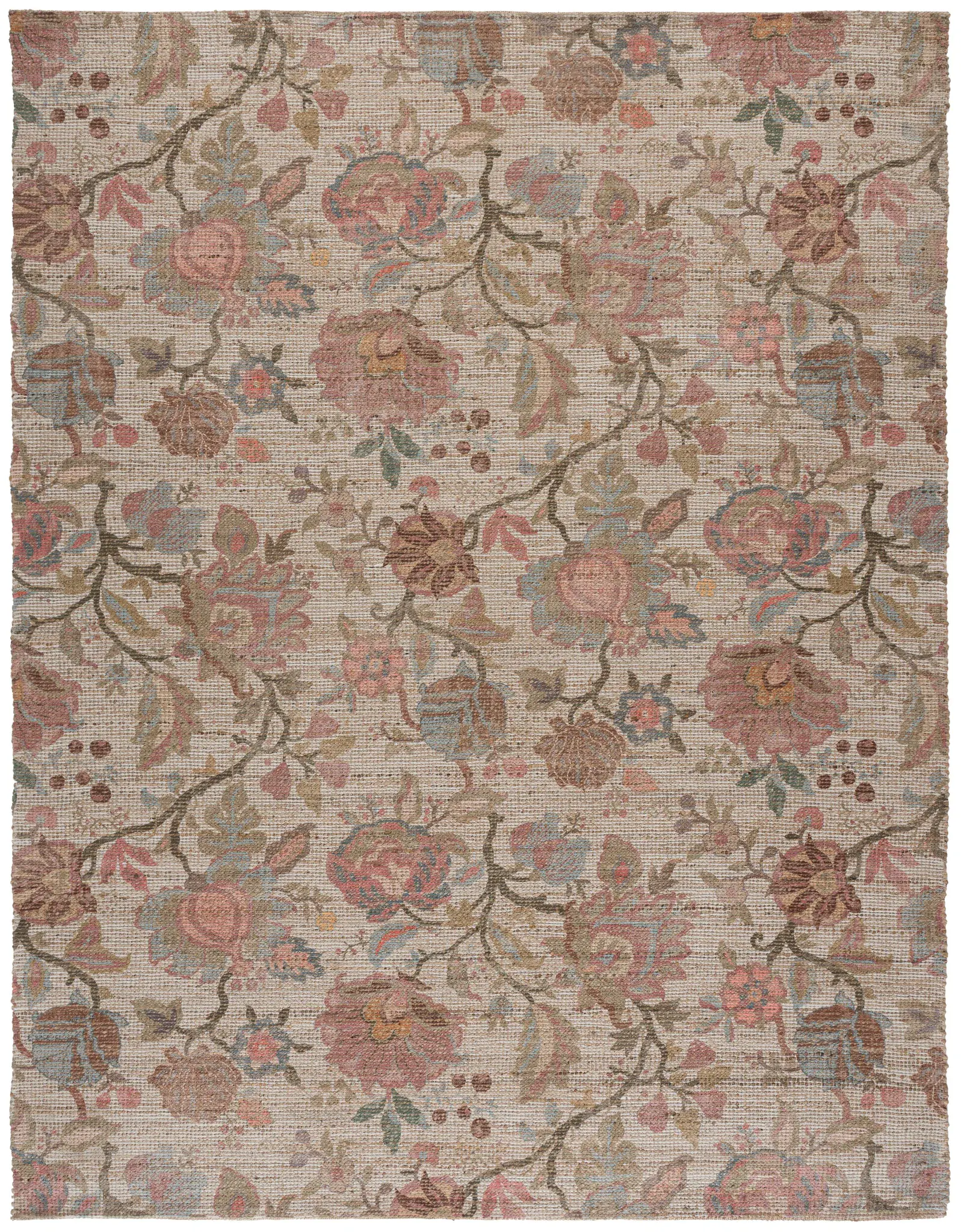 Saffron Floral Vine Hand-Woven Rug