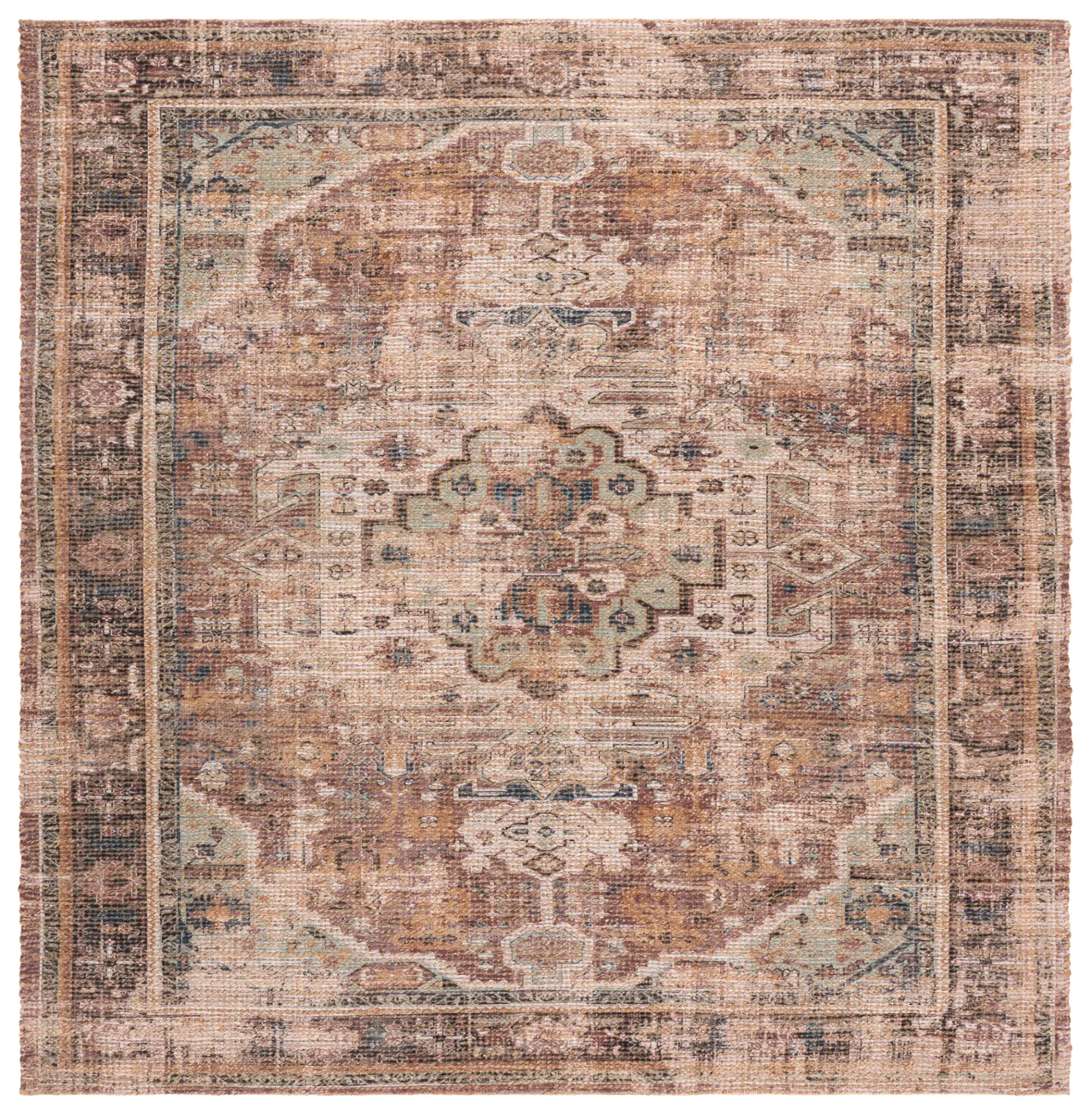 Saffron Medallion Hand-Woven Jute Rug