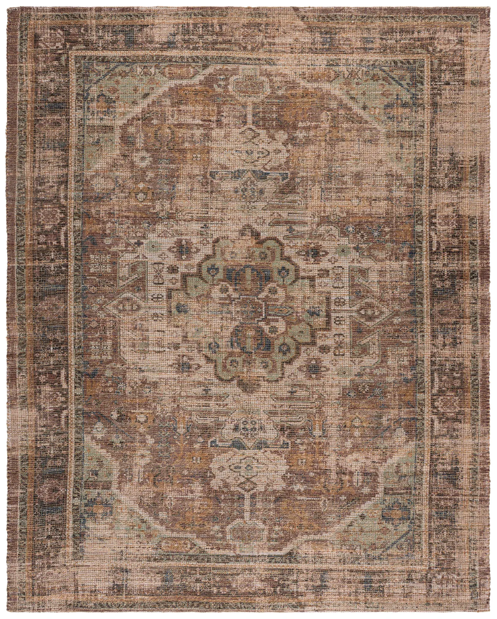 Saffron Medallion Hand-Woven Jute Rug
