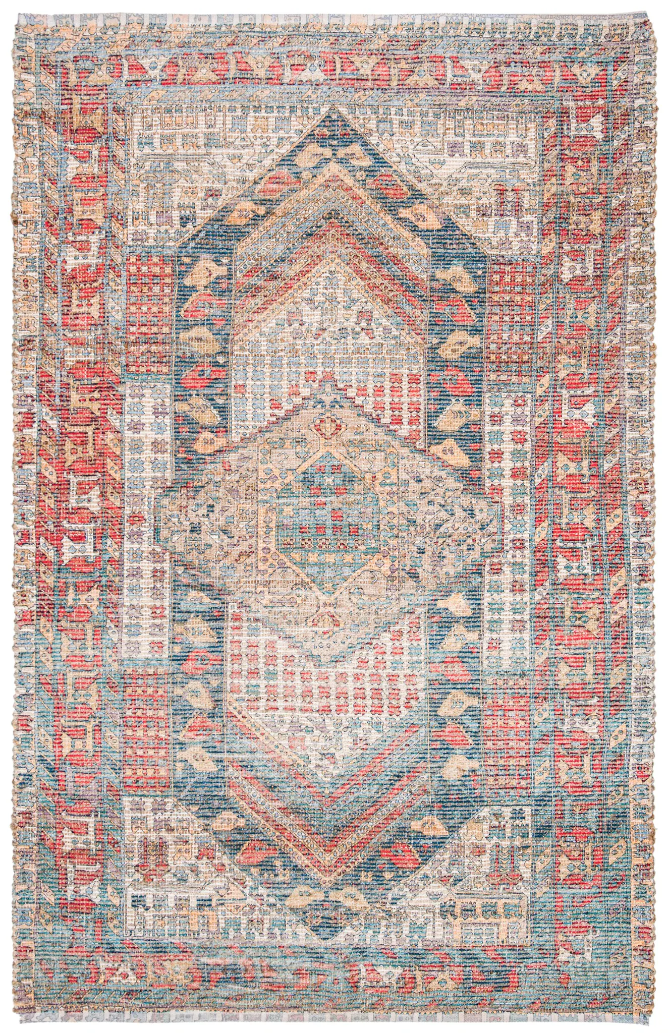 Saffron Tribal Folk Medallion Hand-Loomed Rug