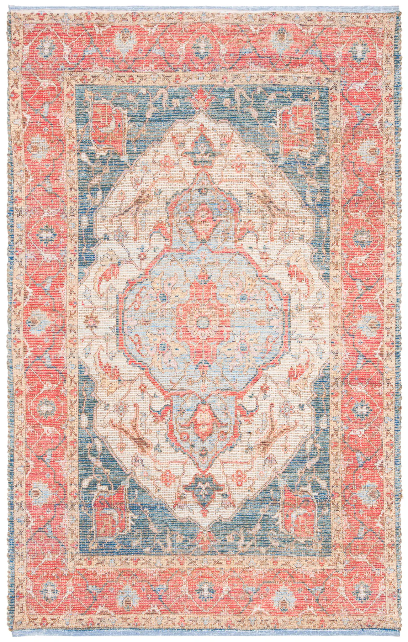 Saffron Medallion Bordered Hand-Loomed Rug