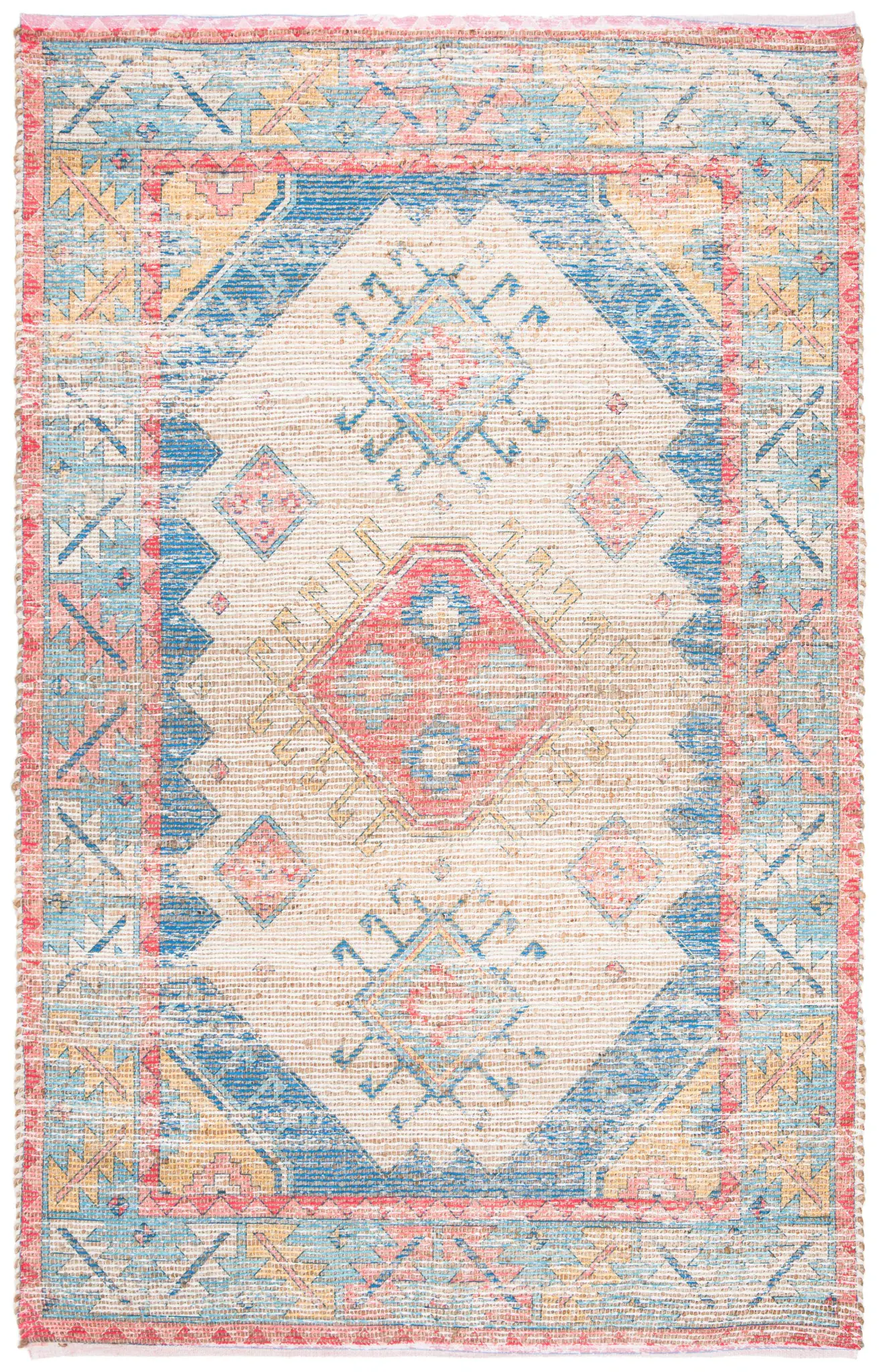 Saffron Southwestern Diamond Medallion Hand-Loomed Rug