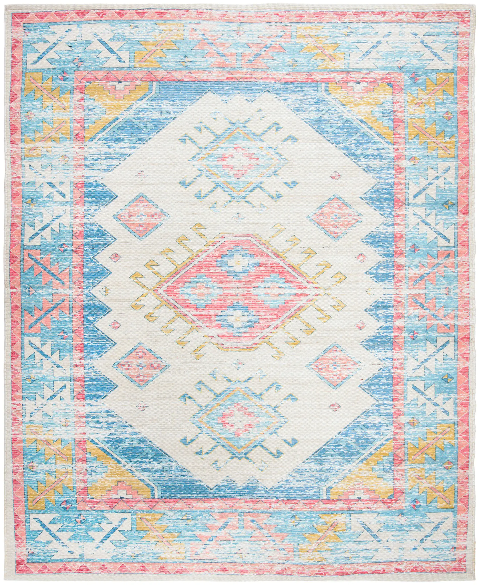Saffron Southwestern Diamond Medallion Hand-Loomed Rug
