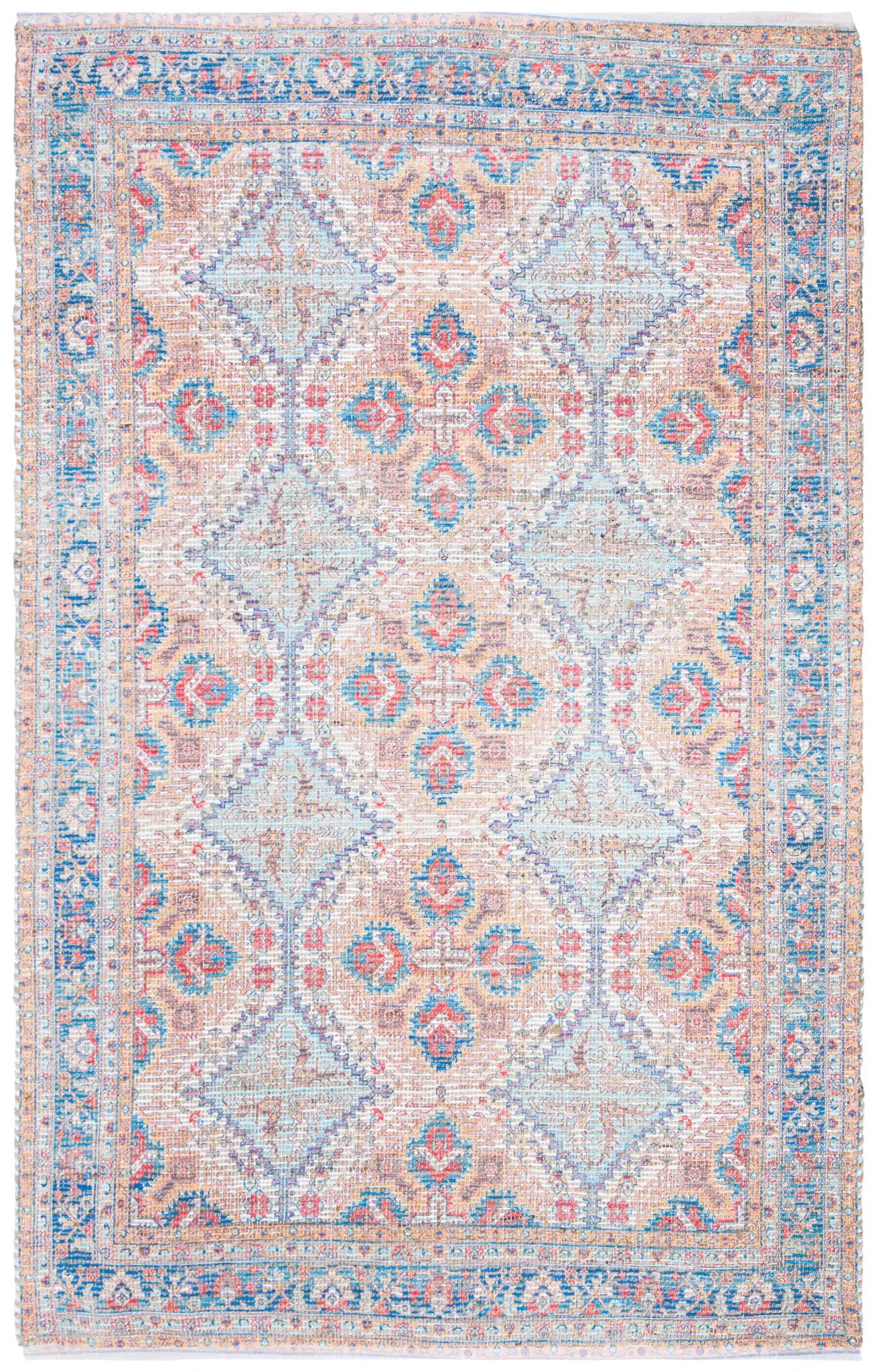 Saffron Tribal Lattice Hand-Loomed Rug