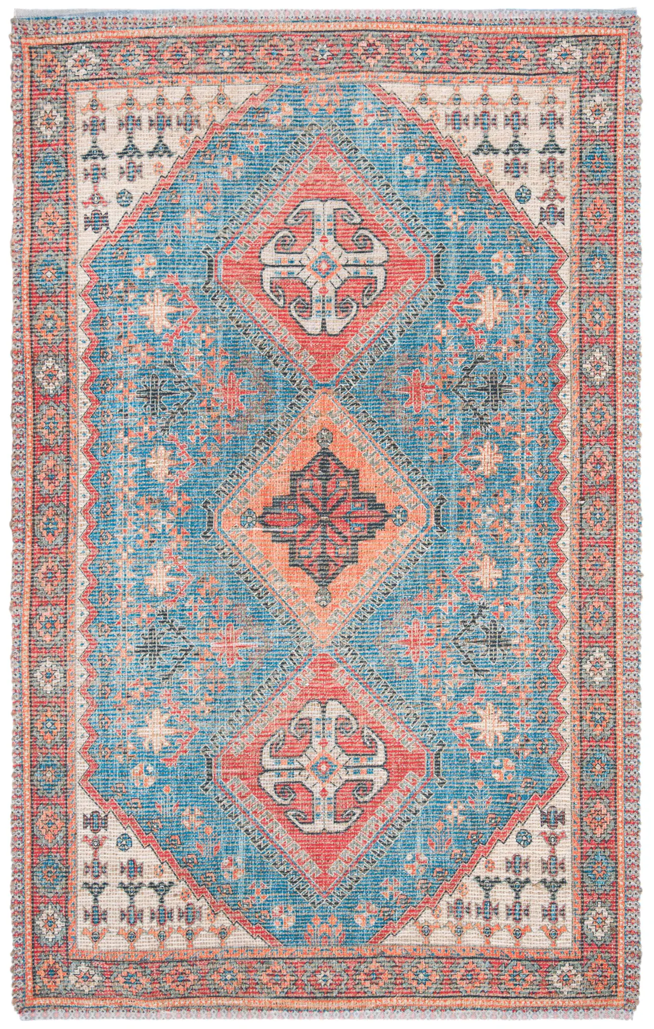 Saffron Tribal Triple Medallion Hand-Loomed Rug
