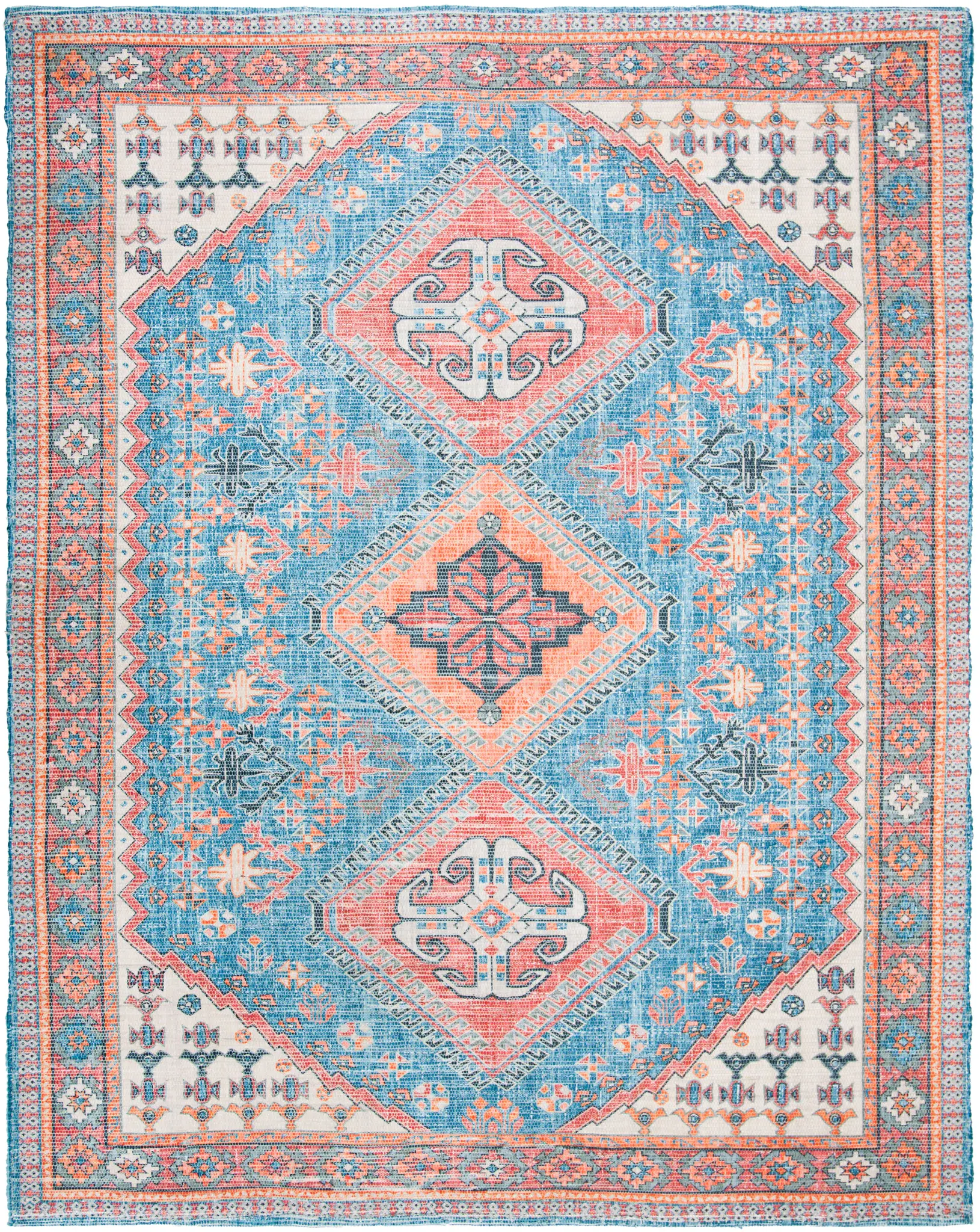 Saffron Tribal Triple Medallion Hand-Loomed Rug