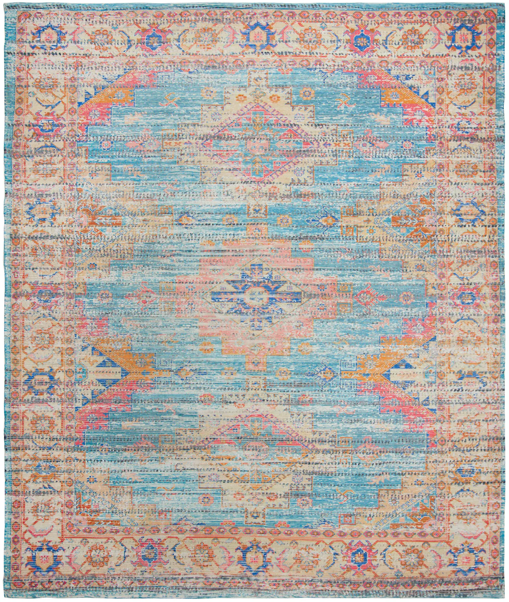 Saffron Abstract Medallion Hand-Loomed Rug