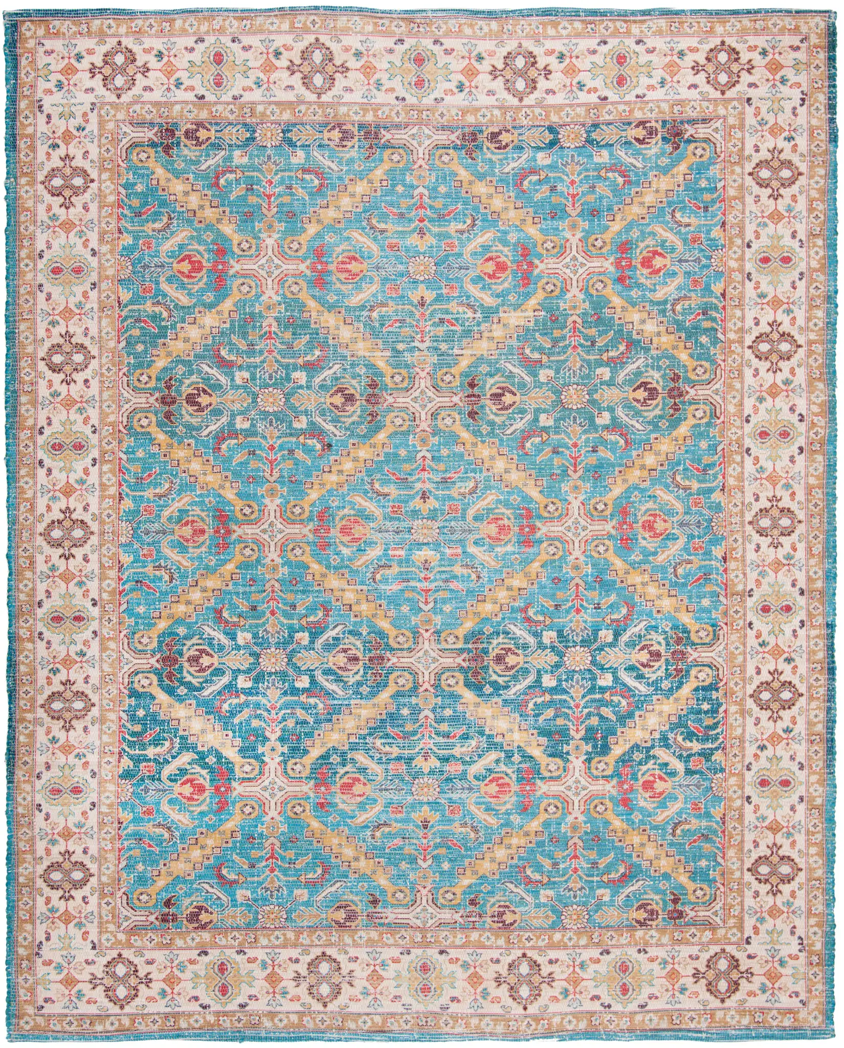 Saffron Diamond Trellis Hand-Loomed Rug
