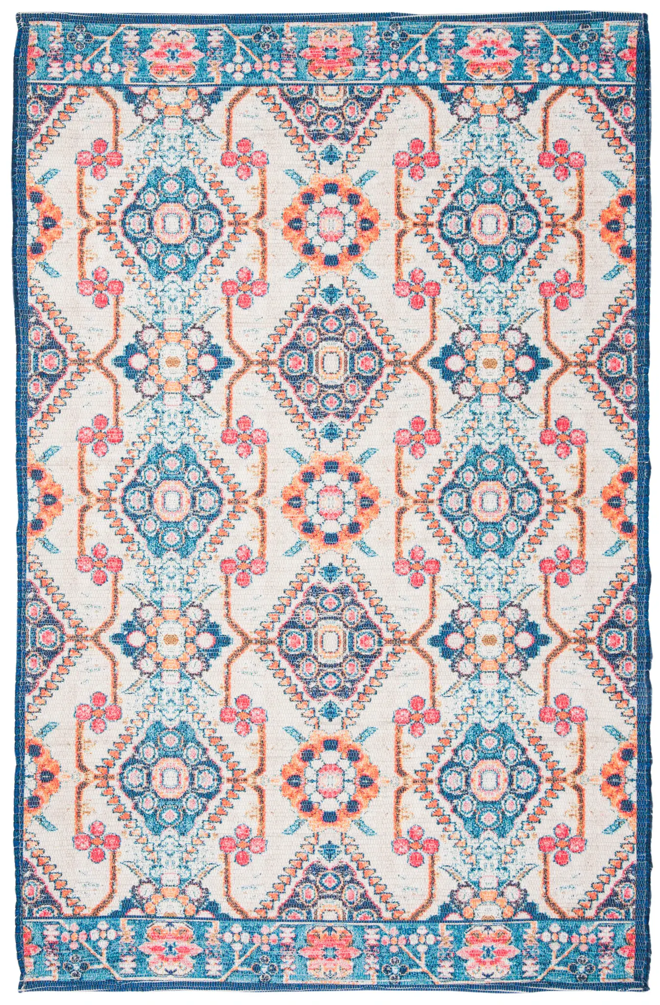 Saffron Boho Diamond Hand-Loomed Rug