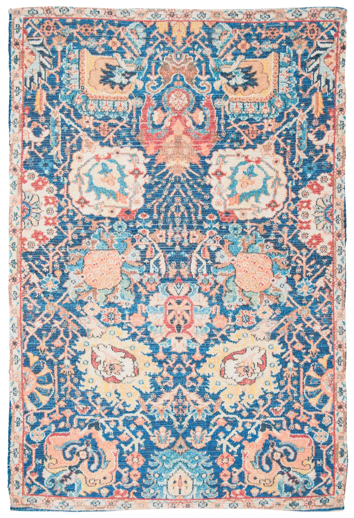 Saffron Floral Palmette Hand-Loomed Rug