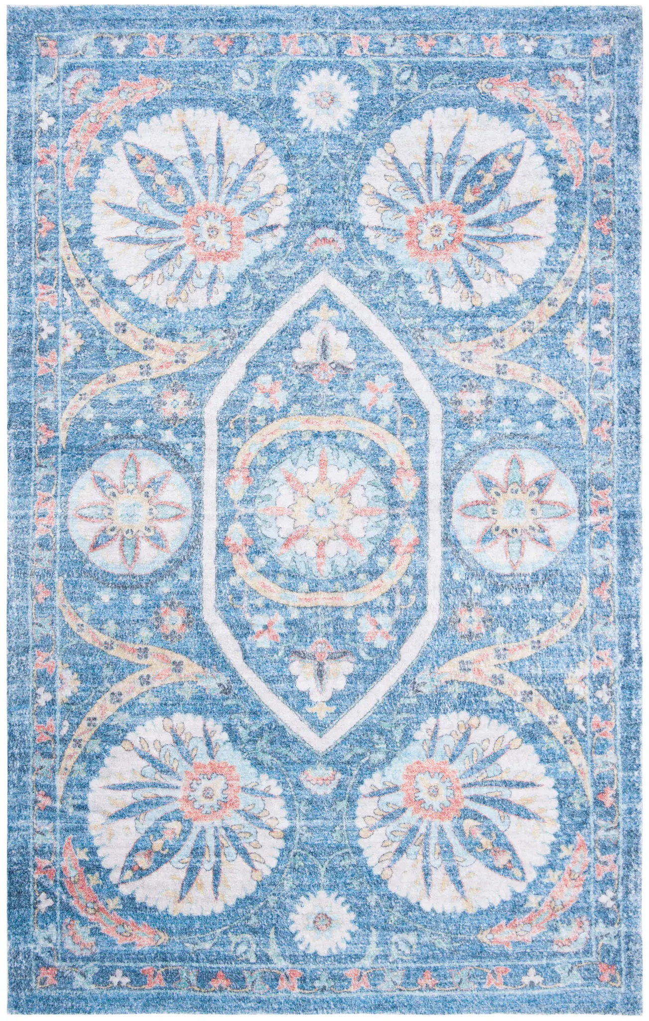 Saffron Floral Rosette Hand-Loomed Rug