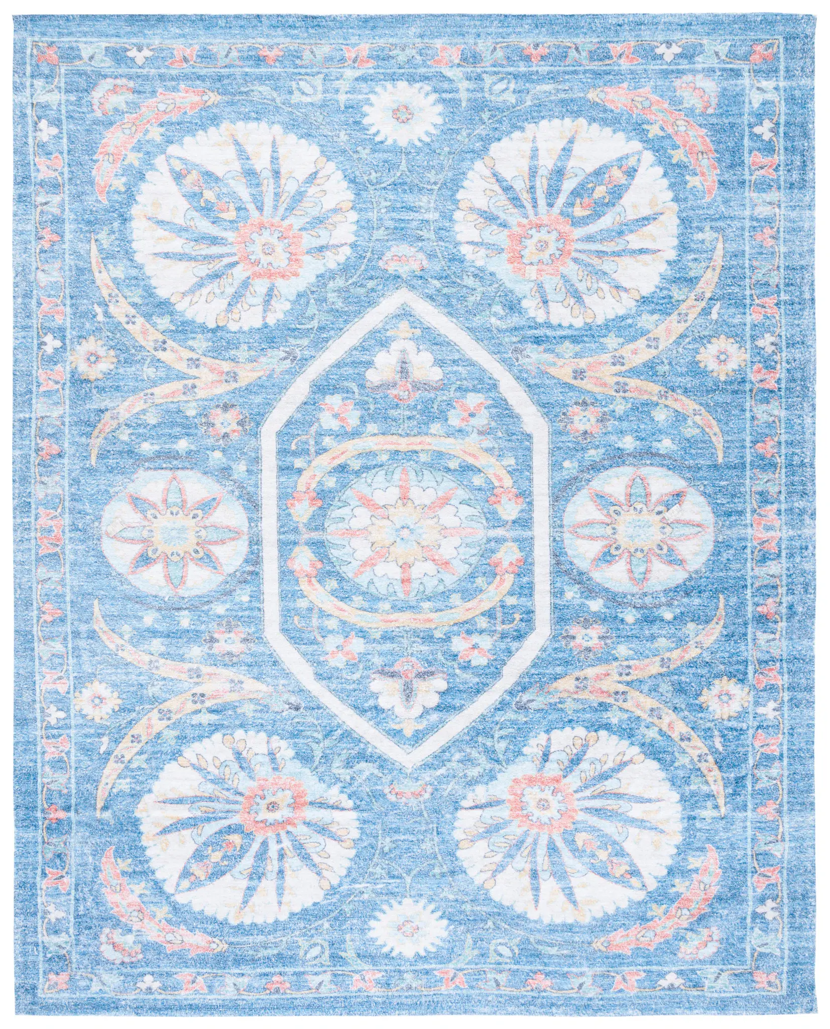 Saffron Floral Rosette Hand-Loomed Rug