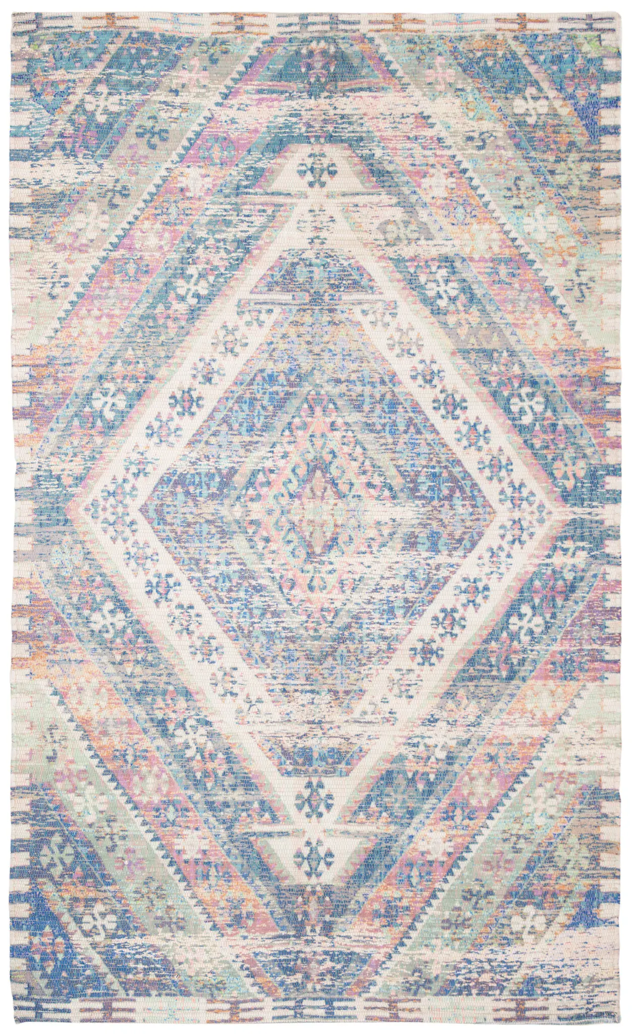 Saffron Concentric Diamond Hand-Loomed Rug