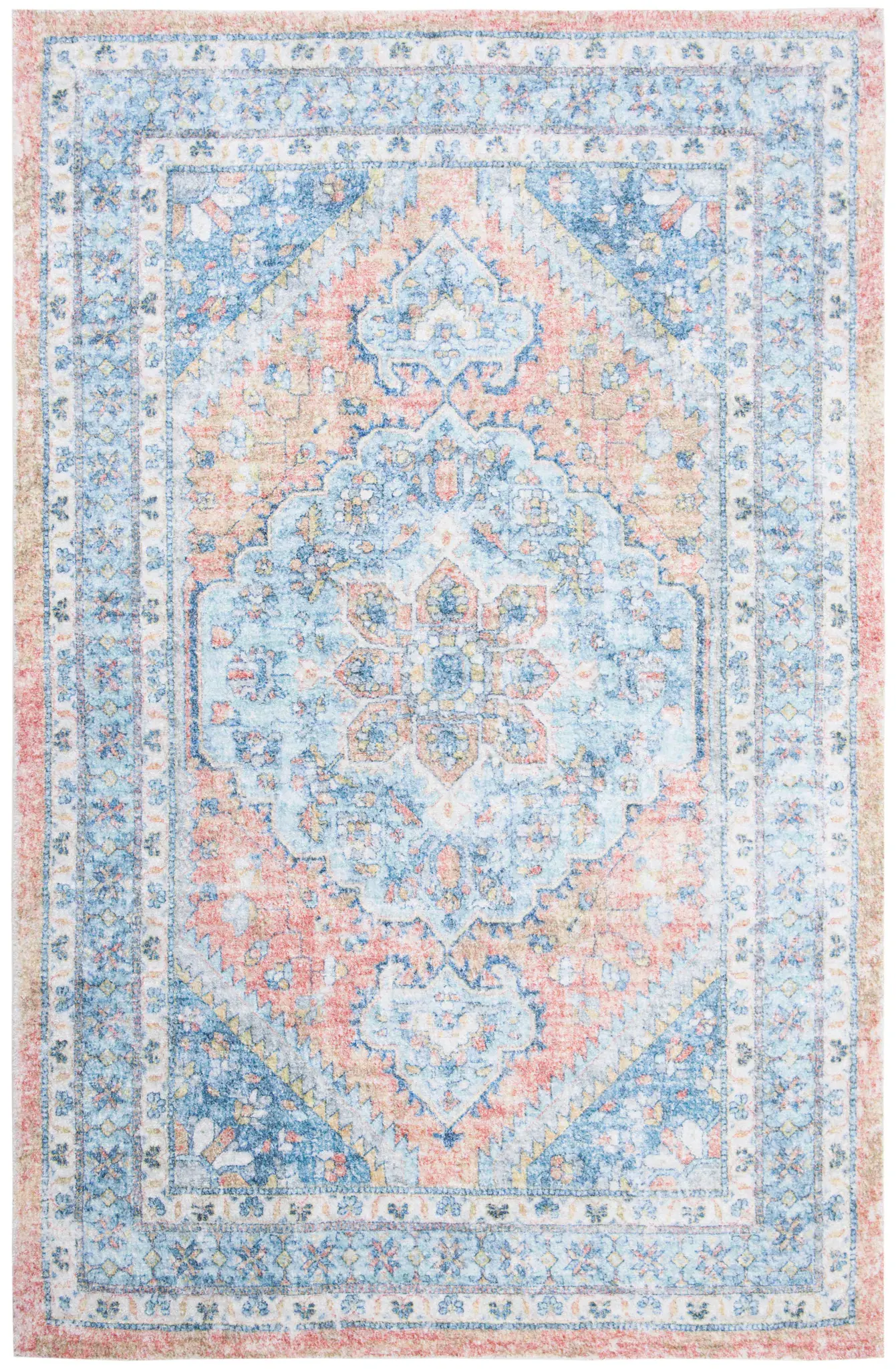 Saffron Lattice Medallion Hand-Loomed Rug