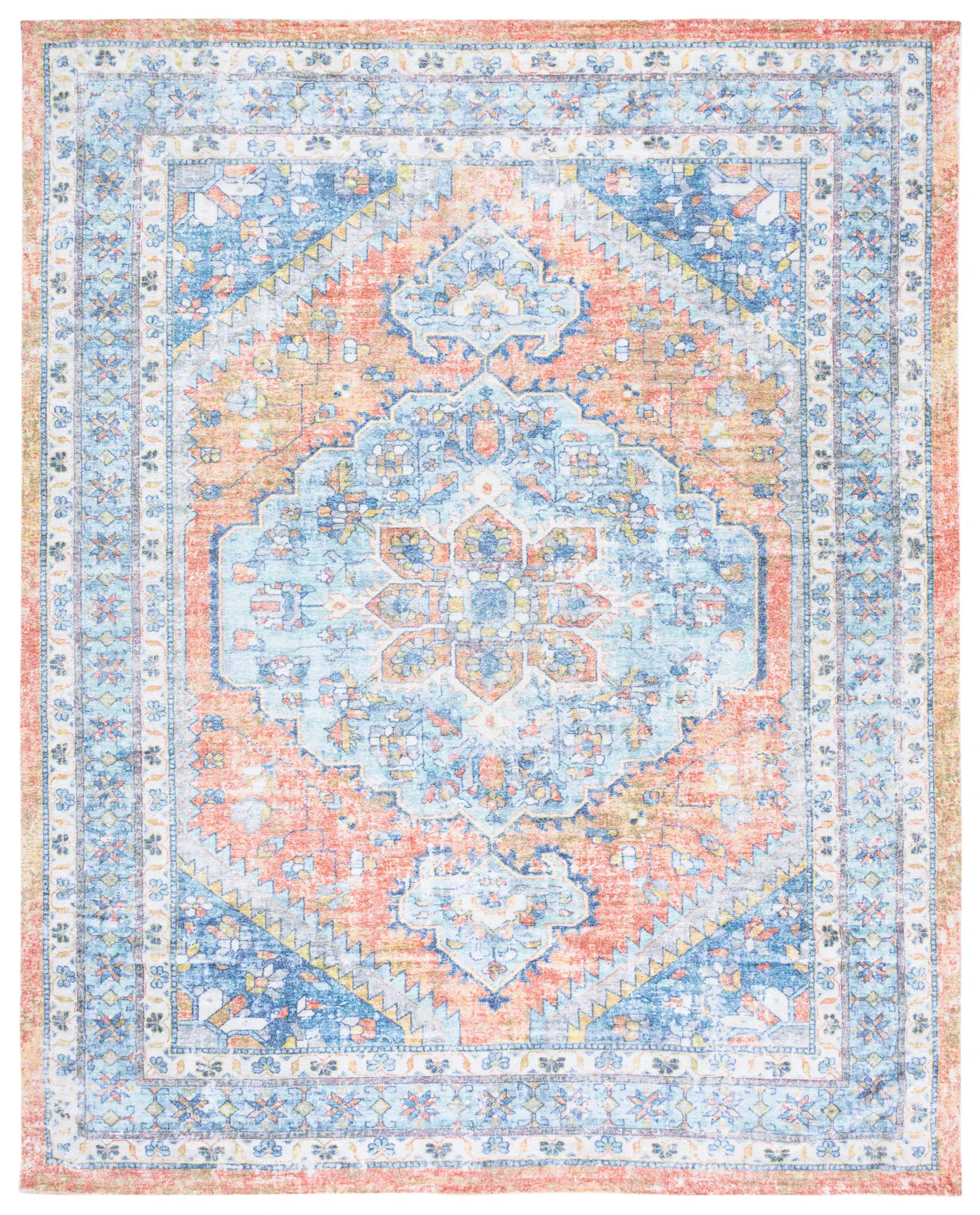 Saffron Lattice Medallion Hand-Loomed Rug