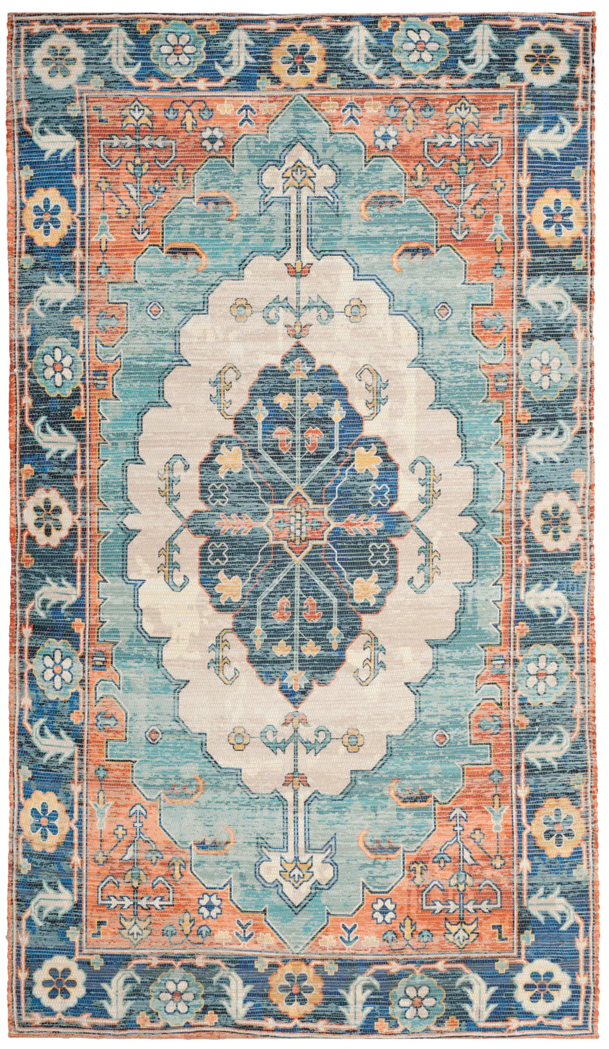 Saffron Stepped Medallion Hand-Loomed Rug