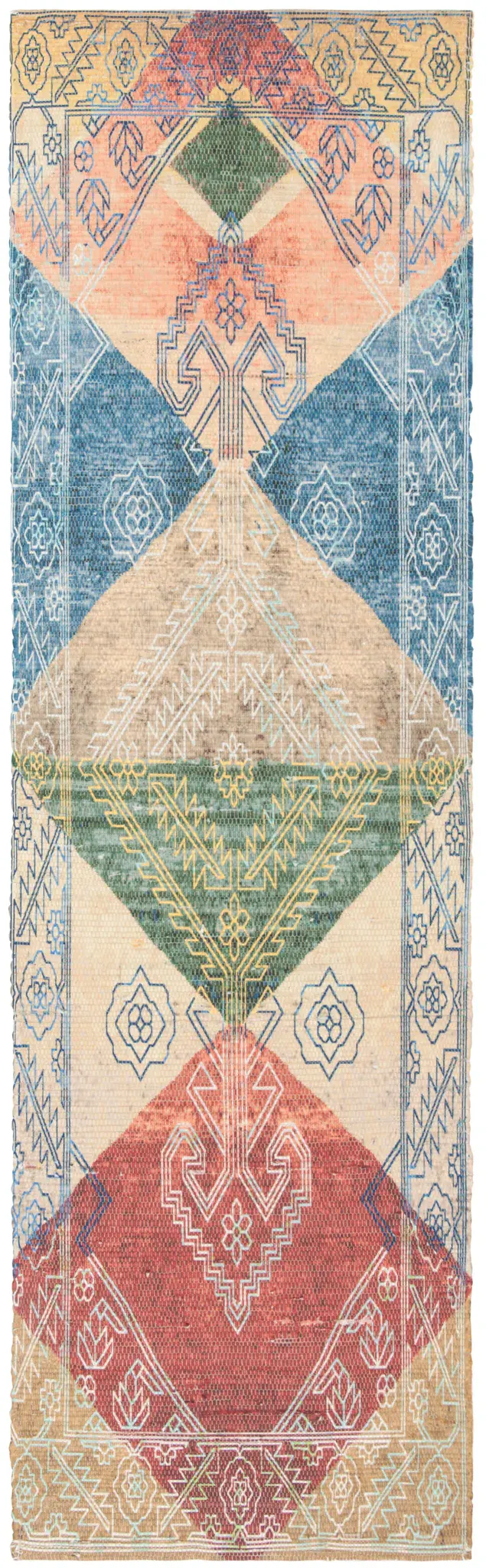 Saffron Tribal Diamond Hand-Loomed Rug