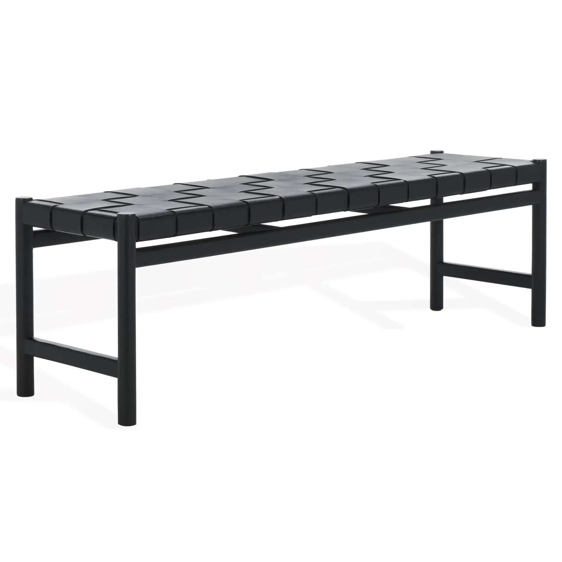 Devnie Woven Leather Bench