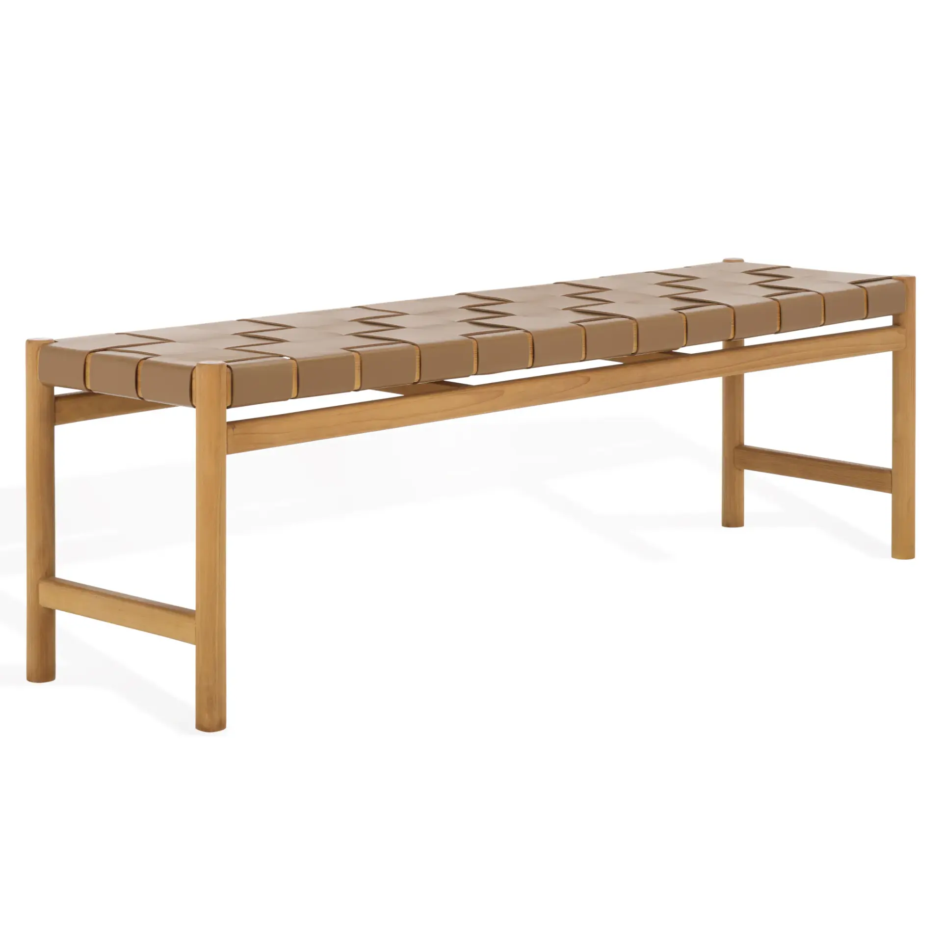 Devnie Woven Leather Bench