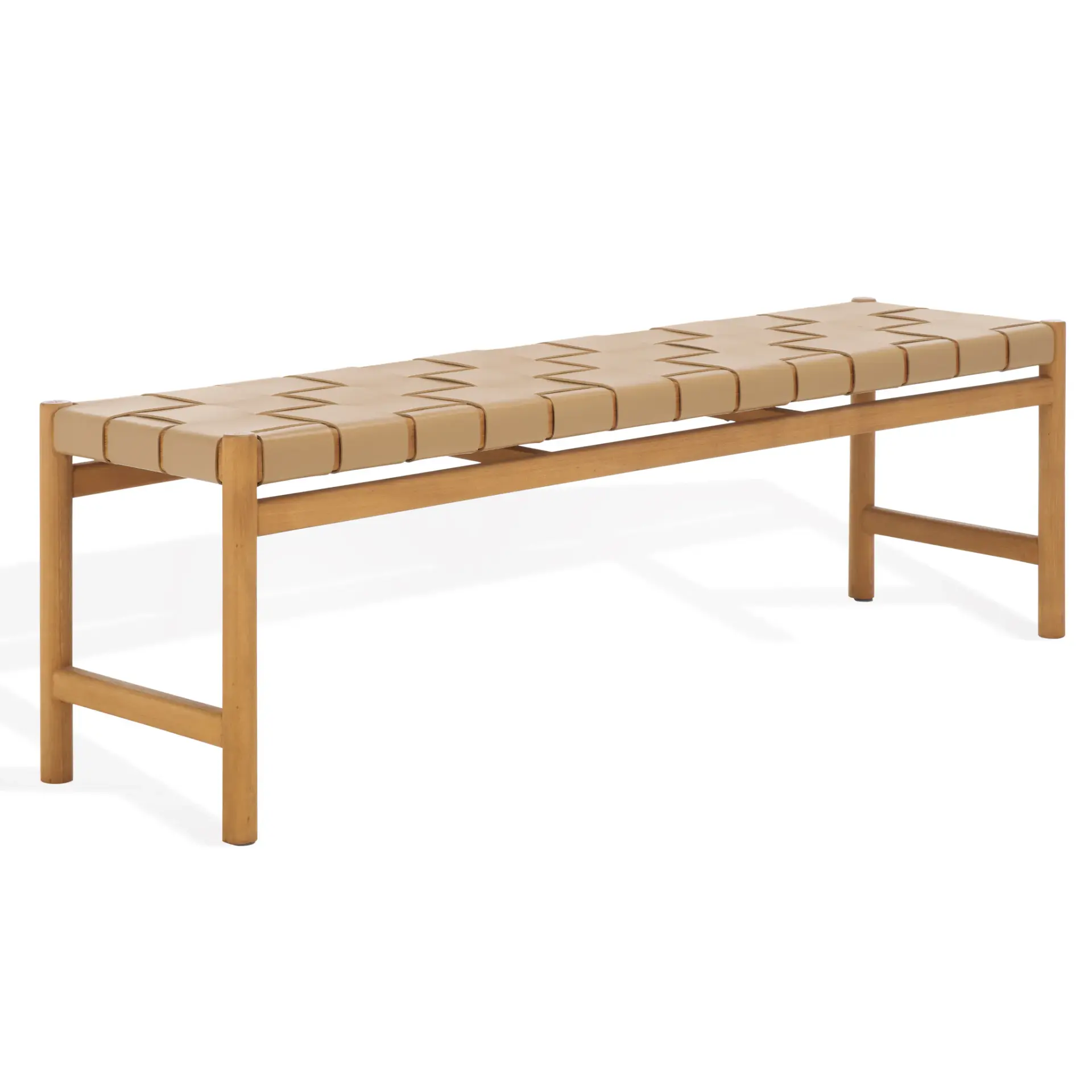 Devnie Woven Leather Bench