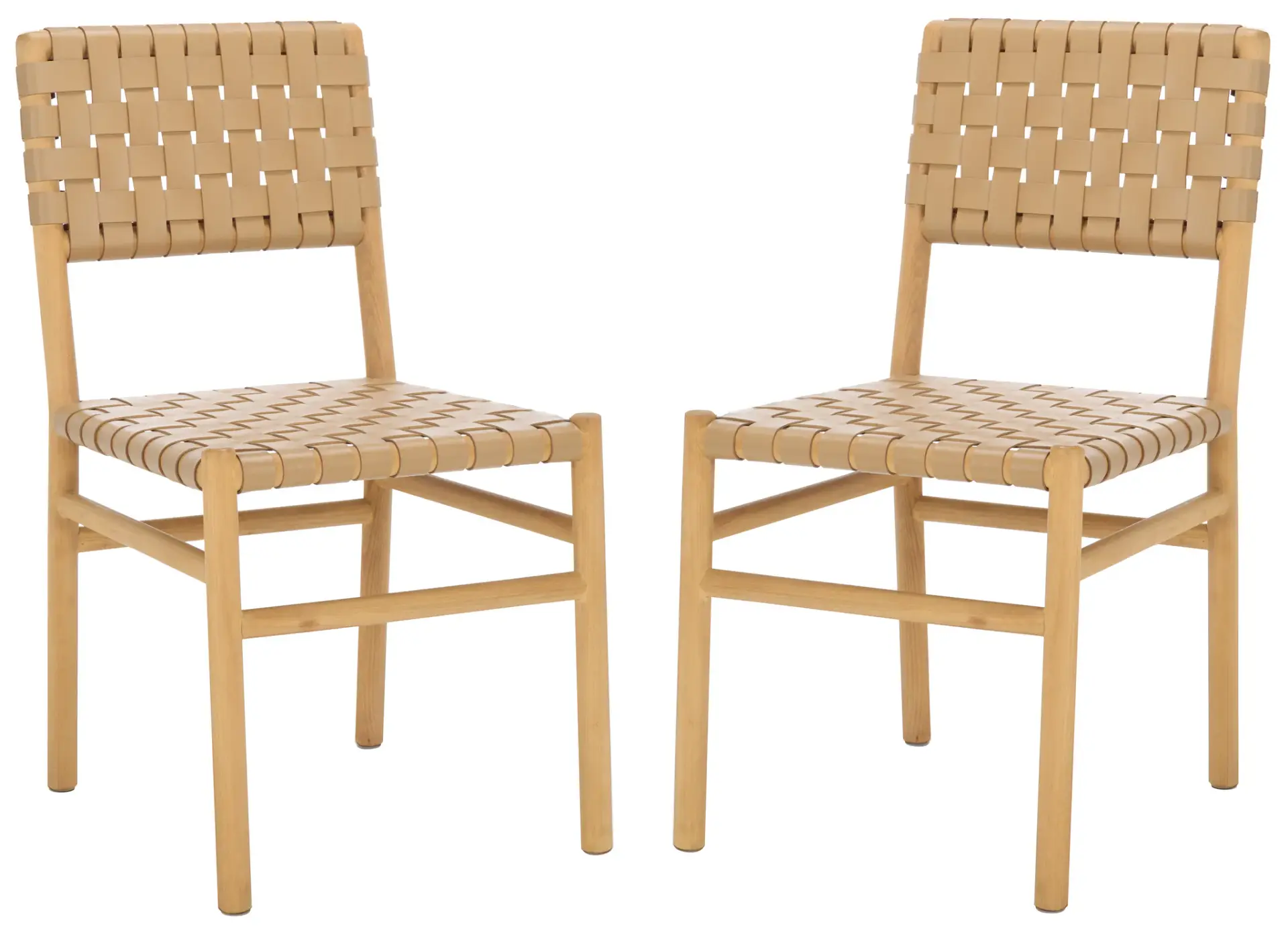 Jeremiah Woven Leather Dining Chair (Set of 2)